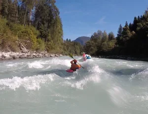 Big water Class 3 family kayak course in Austria