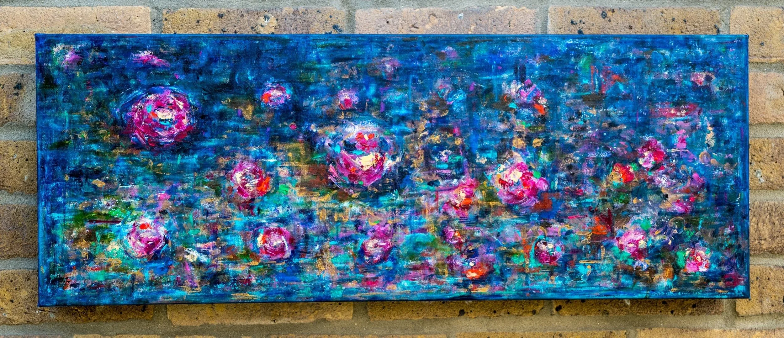 Echoes of Lilies Oil on box canvas 80 x 30 cm