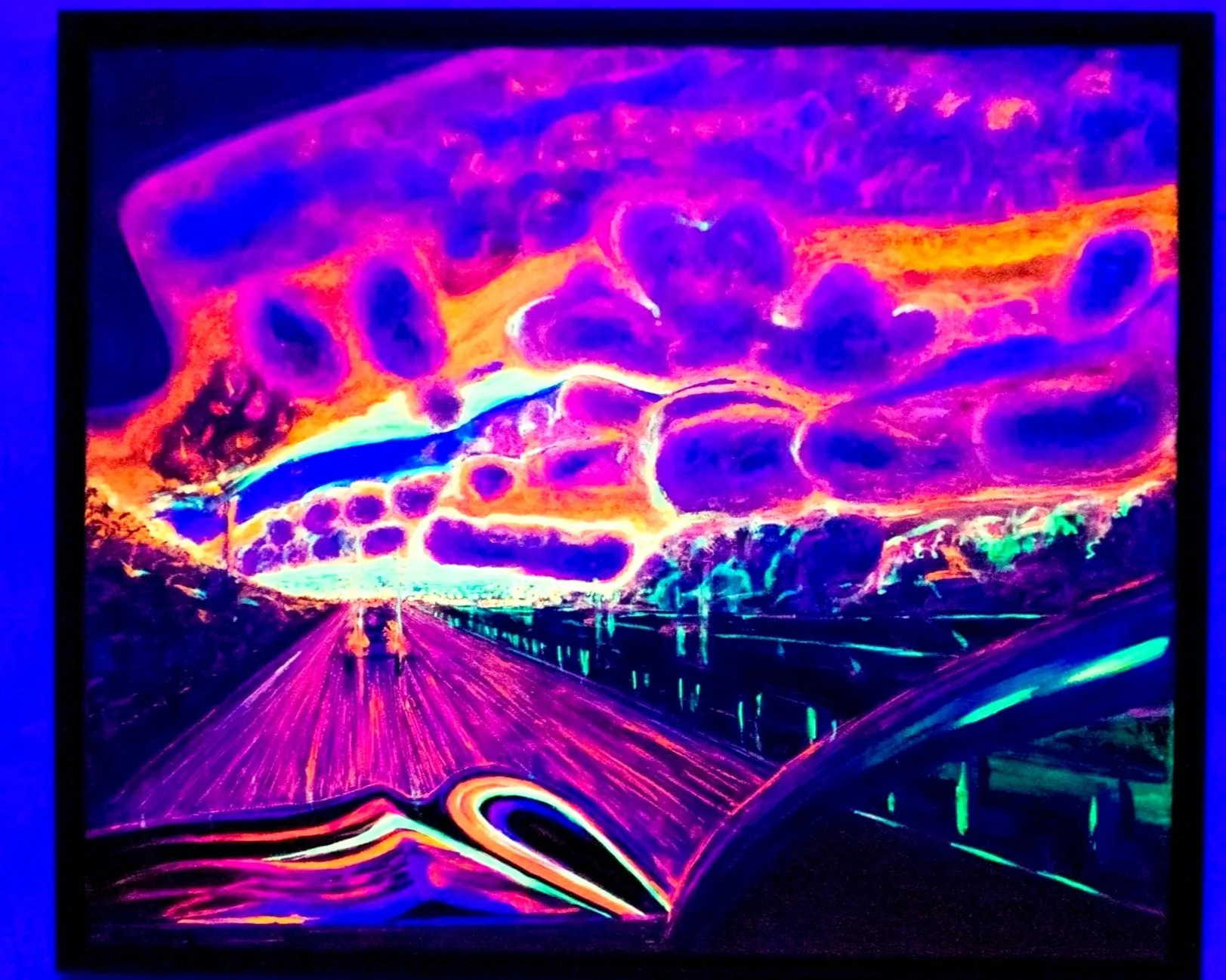 Sunstorm within
Original artwork
60 x 50 cm oil on acrylic on stretched canvas, framed UV art 
Available to purchase 