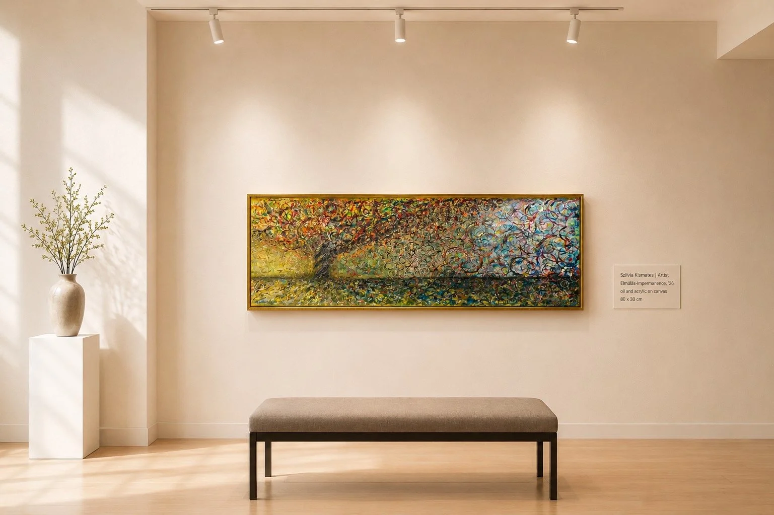 Elmulas - Impermanence 
Original Artwork 
Oil on Box canvas, framed 
80 x 30 cm 
Available to purchase 