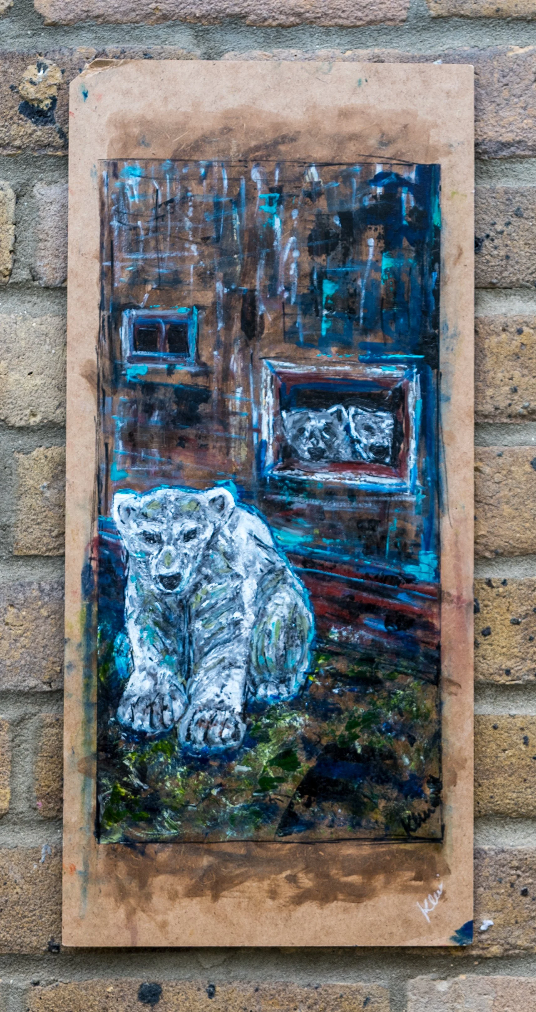 Echoes of the White North Oil on recycled wood panel 