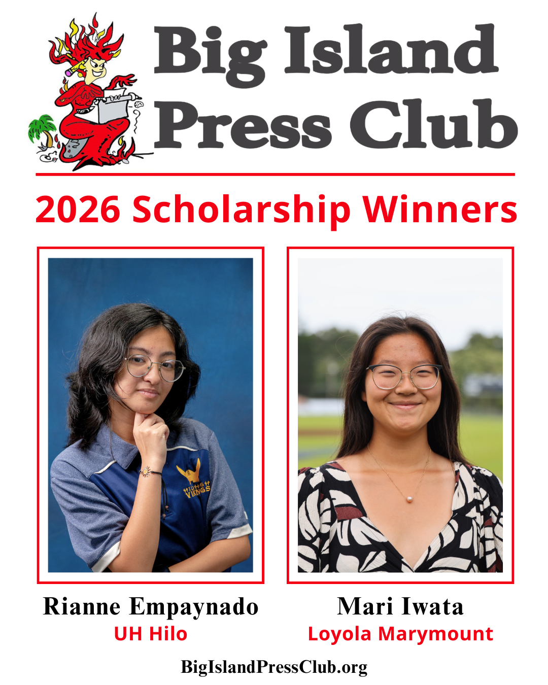 Big Island Press Club Announces 2026 Scholarship Winners