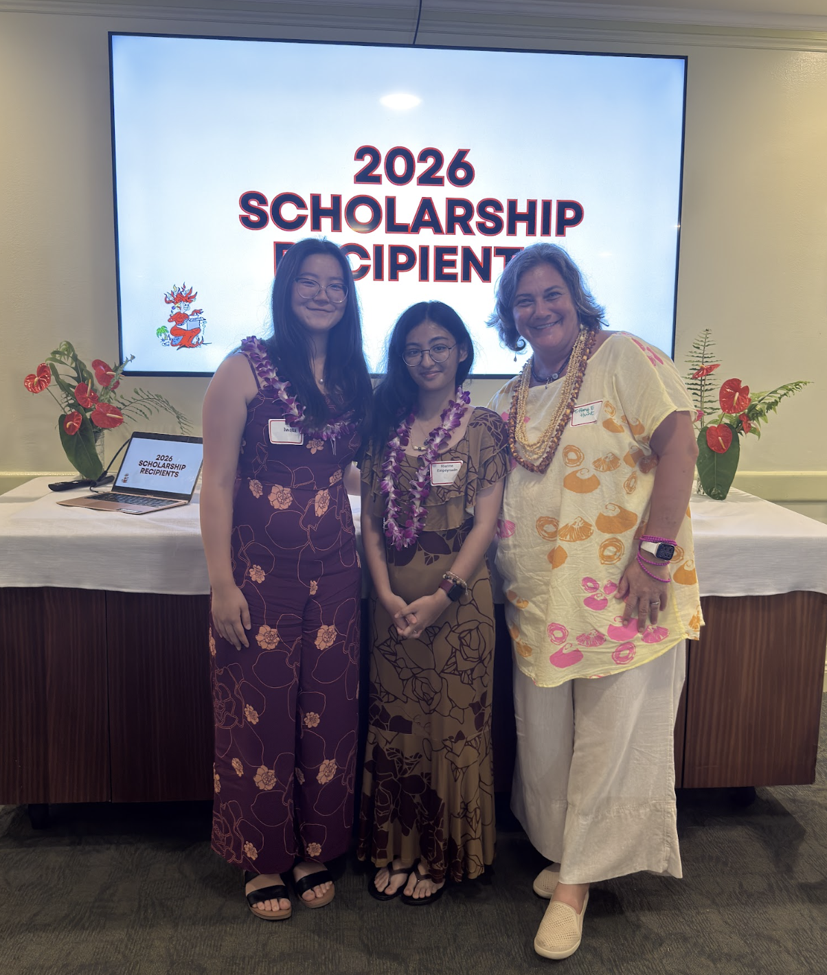 Big Island Press Club 2026 Scholarship Dinner Reception | Hilo Yacht Club |  Rianne Angelique Kealohaokalani Kalama Empaynado and Mari Iwata