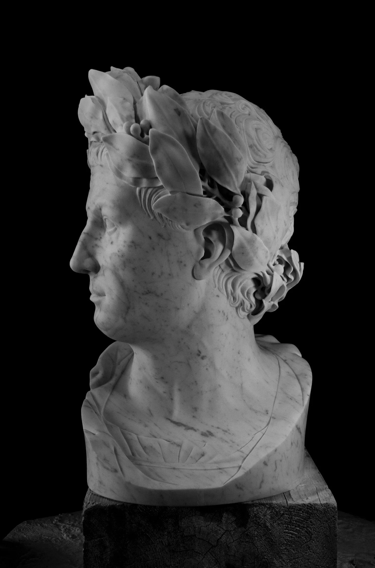 "Giulio Cesare"
 H 73 x 45 x 47 cm
marmo bianco Carrara