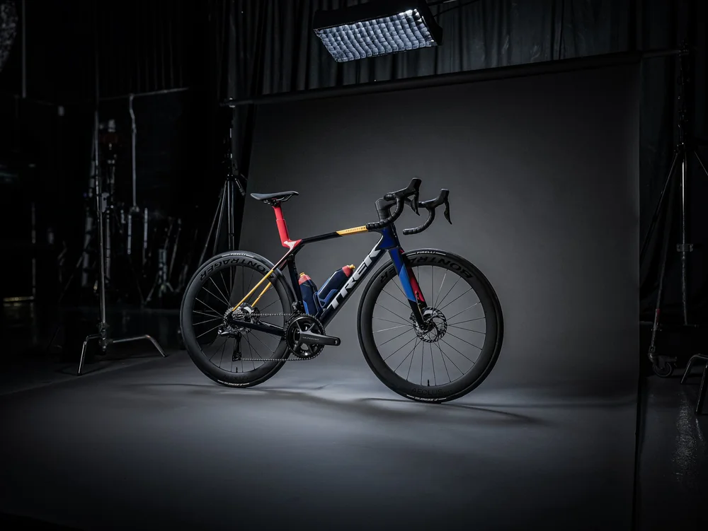 Trek Madone Gen 8 road bike, studio product photography