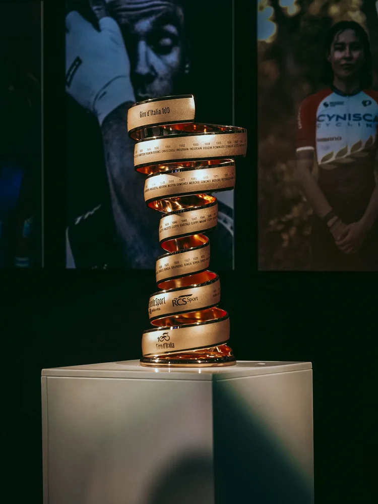 The Giro d'Italia trophy on display at Rouleur Live