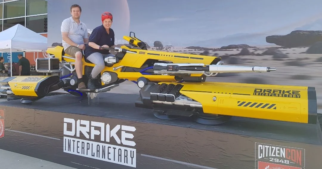 To everyone out there bringing sci-fi to life, May the 4th be with you. 🚀

The Drake Dragonfly we built for Star Citizen. Yellow at CitizenCon Austin 2018, a few years napping in a storage container, then back out in LA wearing the Pyro livery CIG g