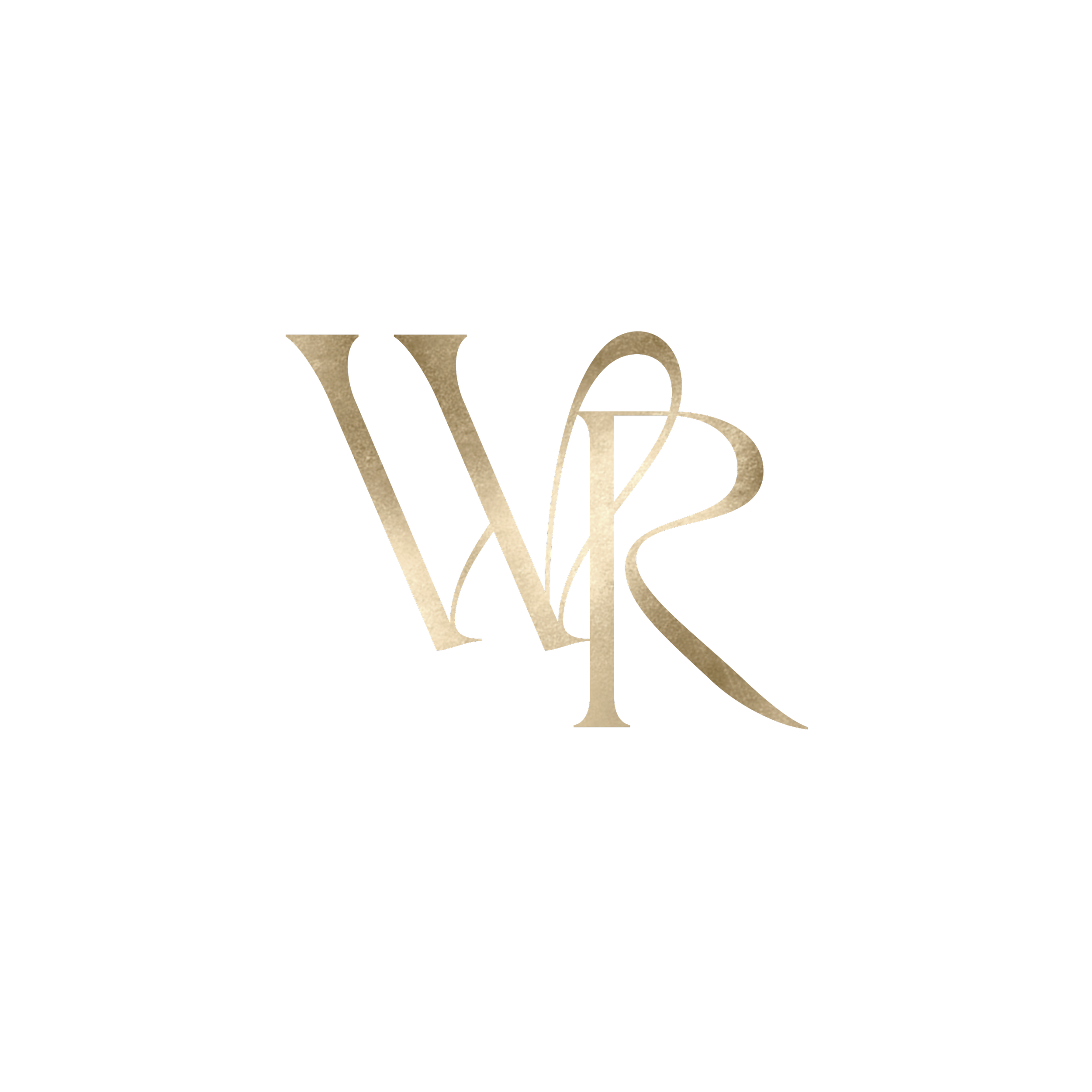 Stylized gold logo with overlapping letters W, P, and R on a black background.