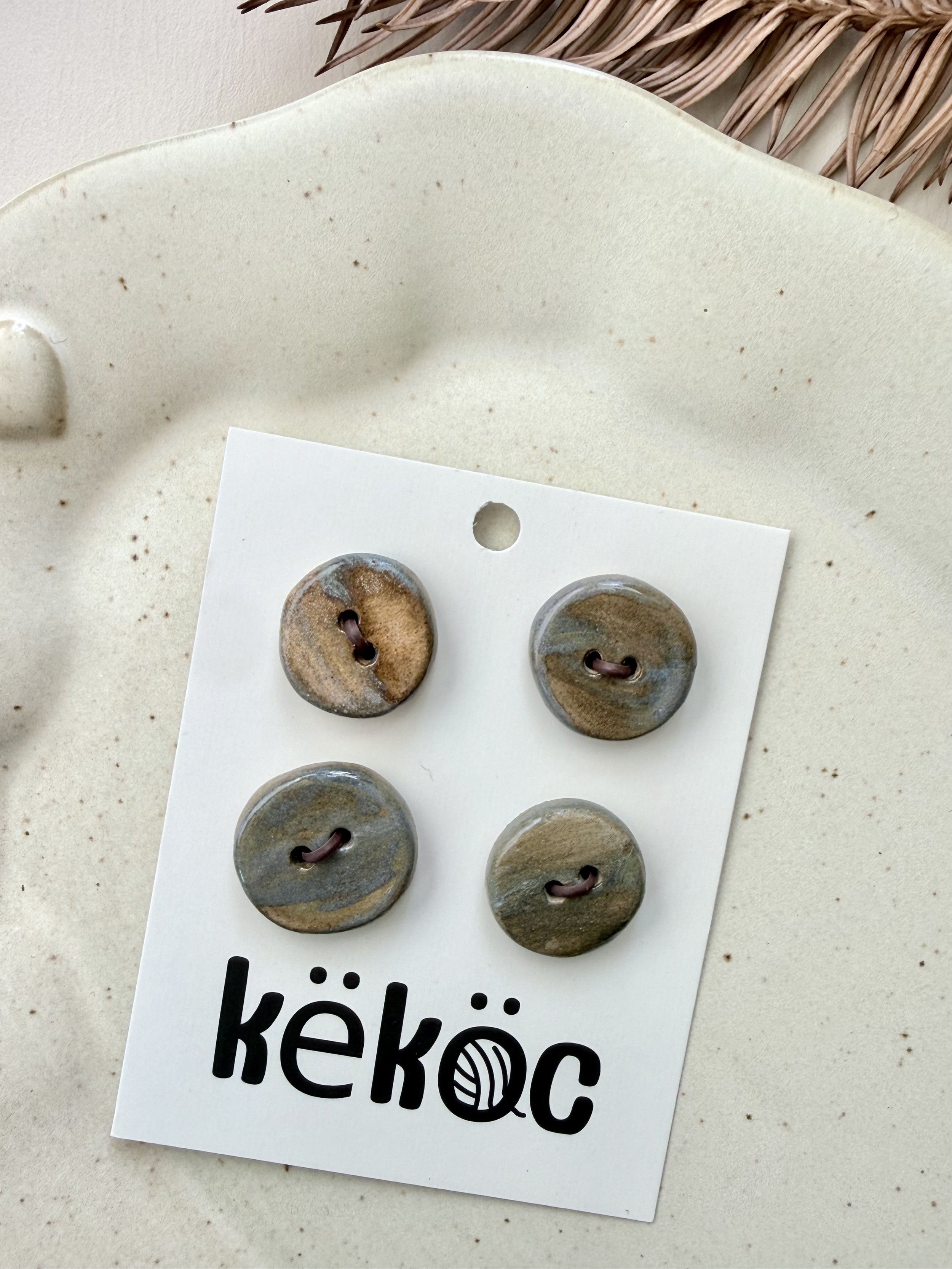 Këköc X Studio 900°C Ceramic Buttons- Velvet Moss