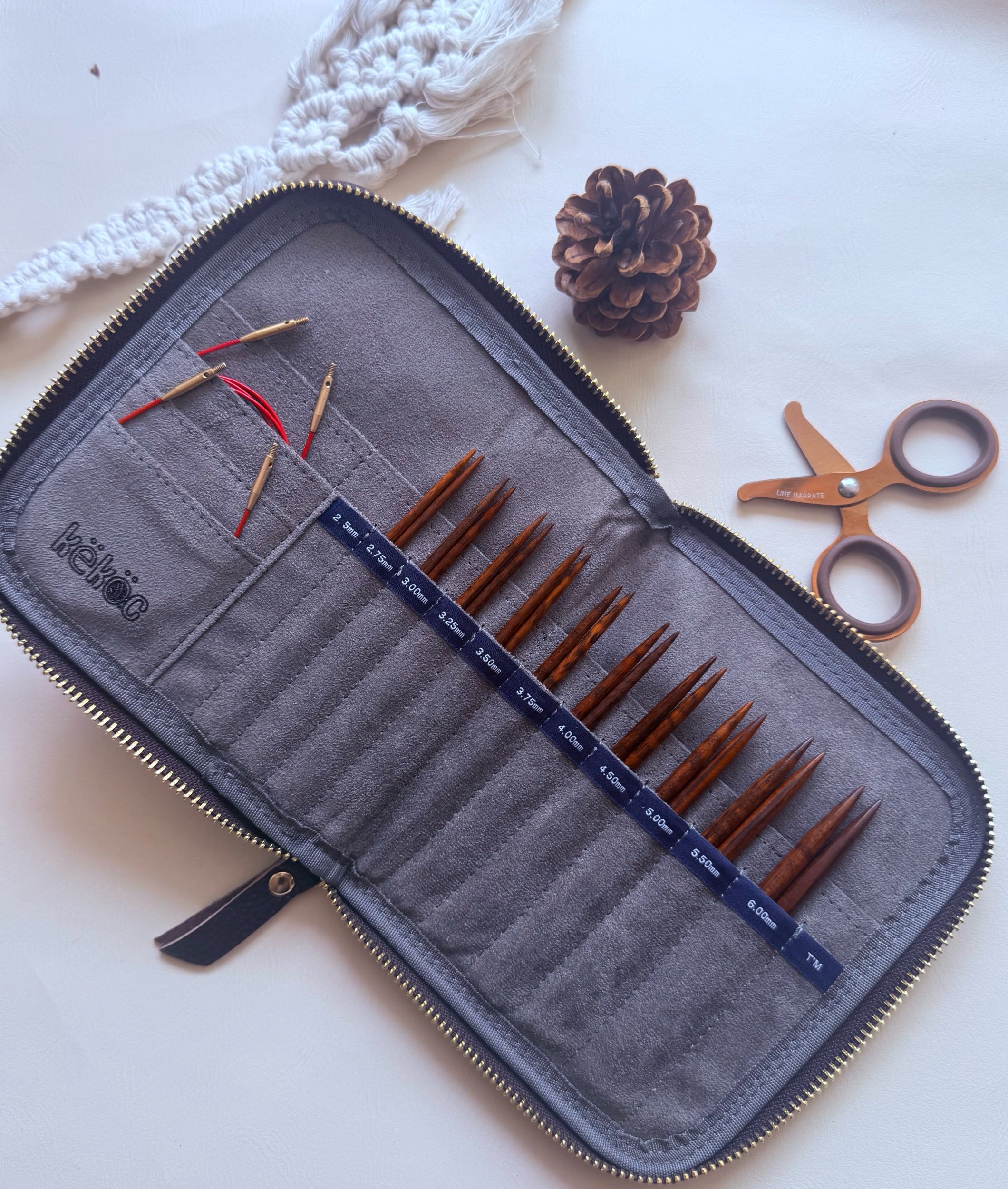 Këköc Atelier Leather Case for Circular Knitting Needles