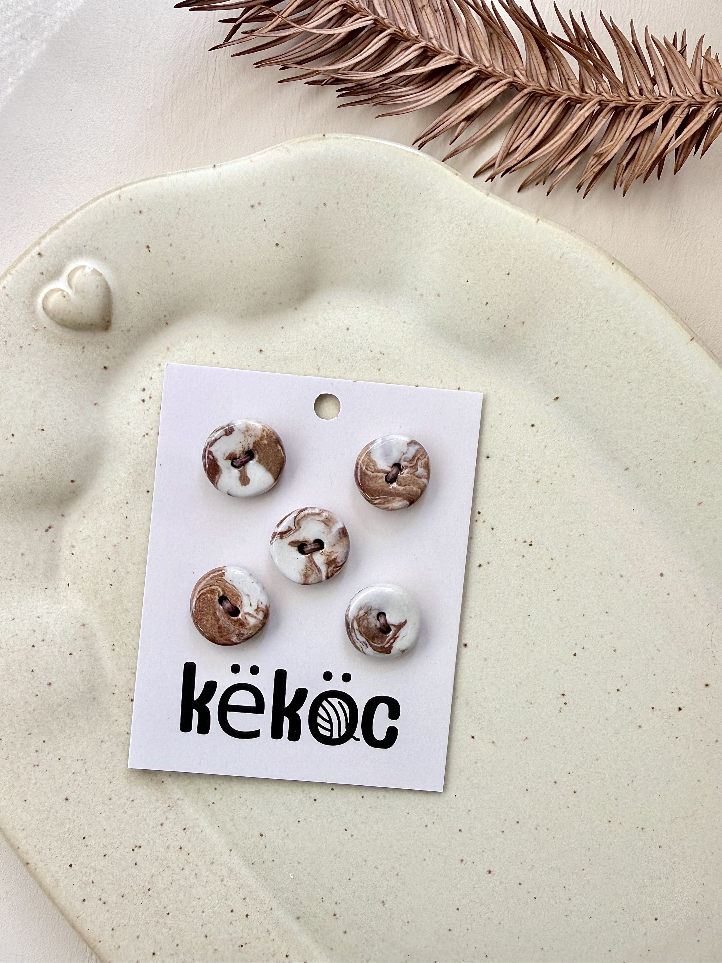 Këköc X Studio 900°C Ceramic Buttons- Coffee Cream
