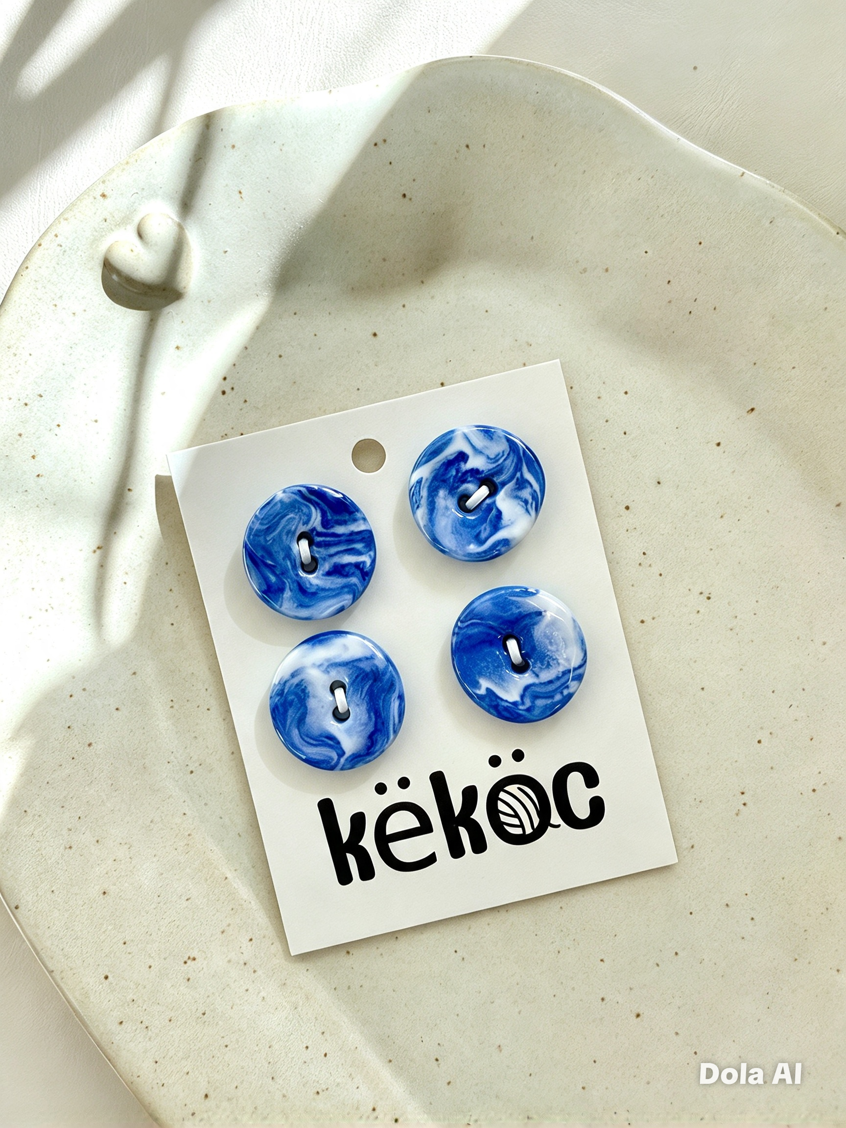 Këköc X Studio 900°C Ceramic Buttons- Fluid Blue