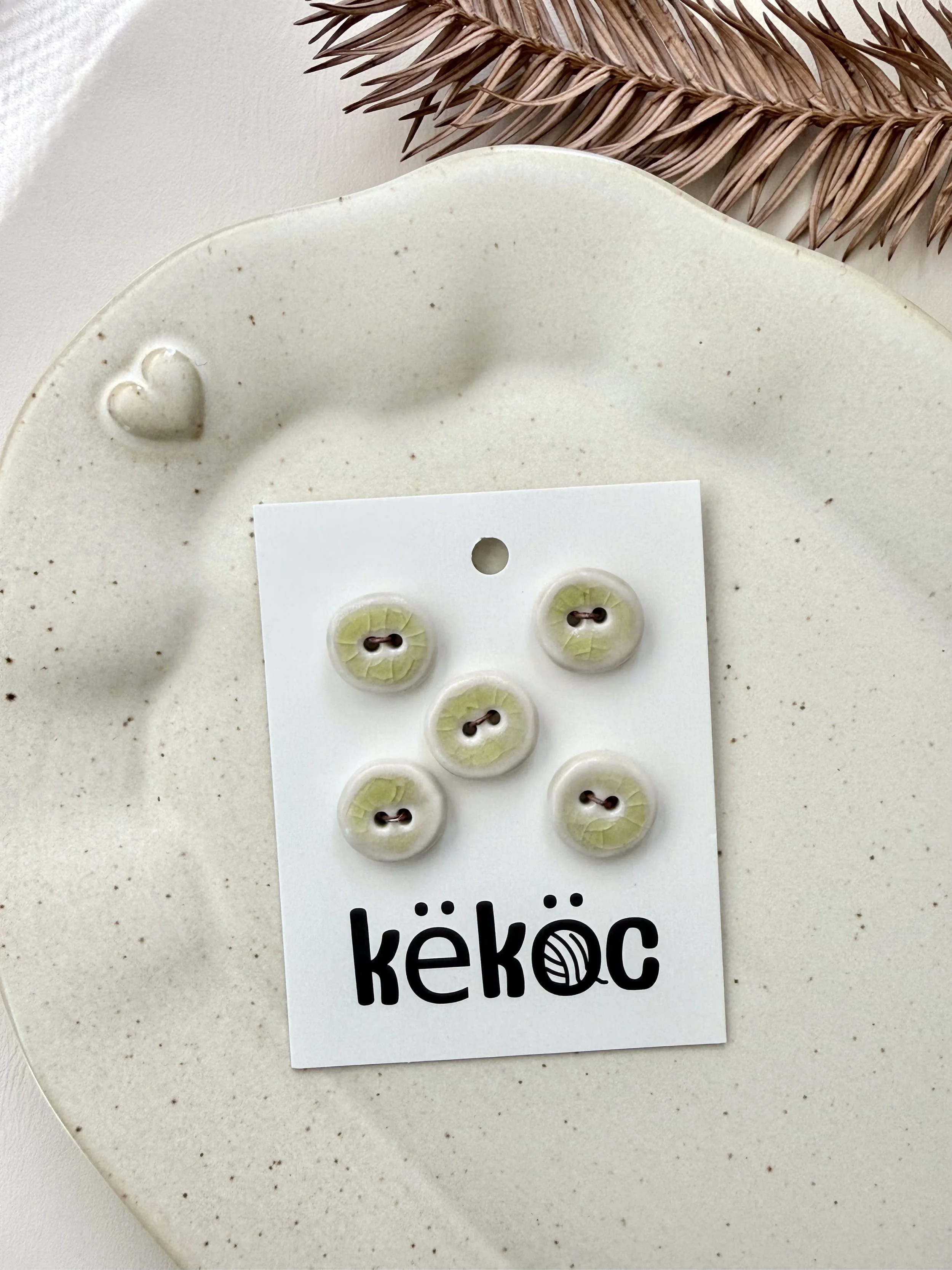 Këköc X Studio 900°C Ceramic Buttons- Shino Cyan