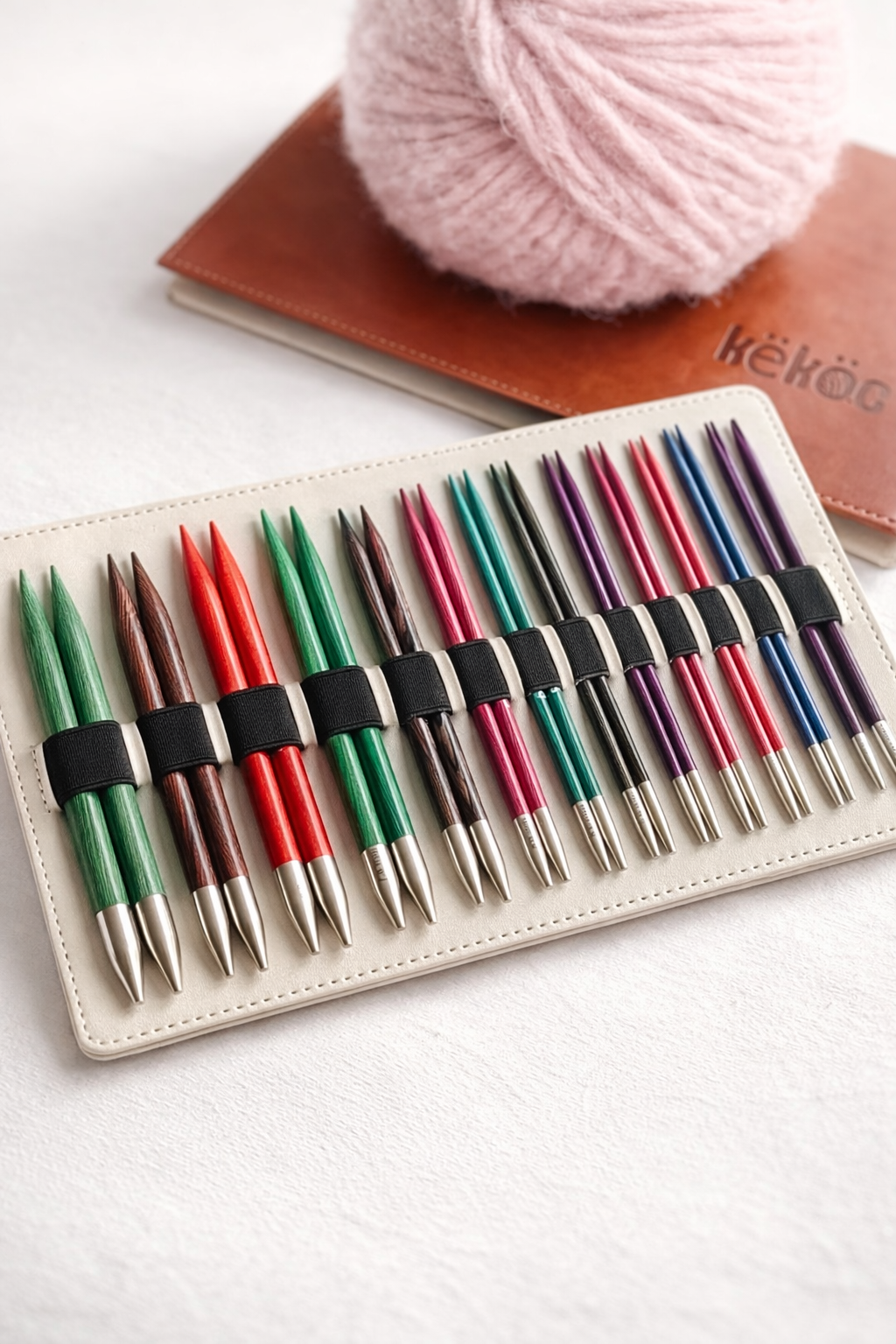 Deluxe Coloured Wood Interchangeable Circular Needles Set
