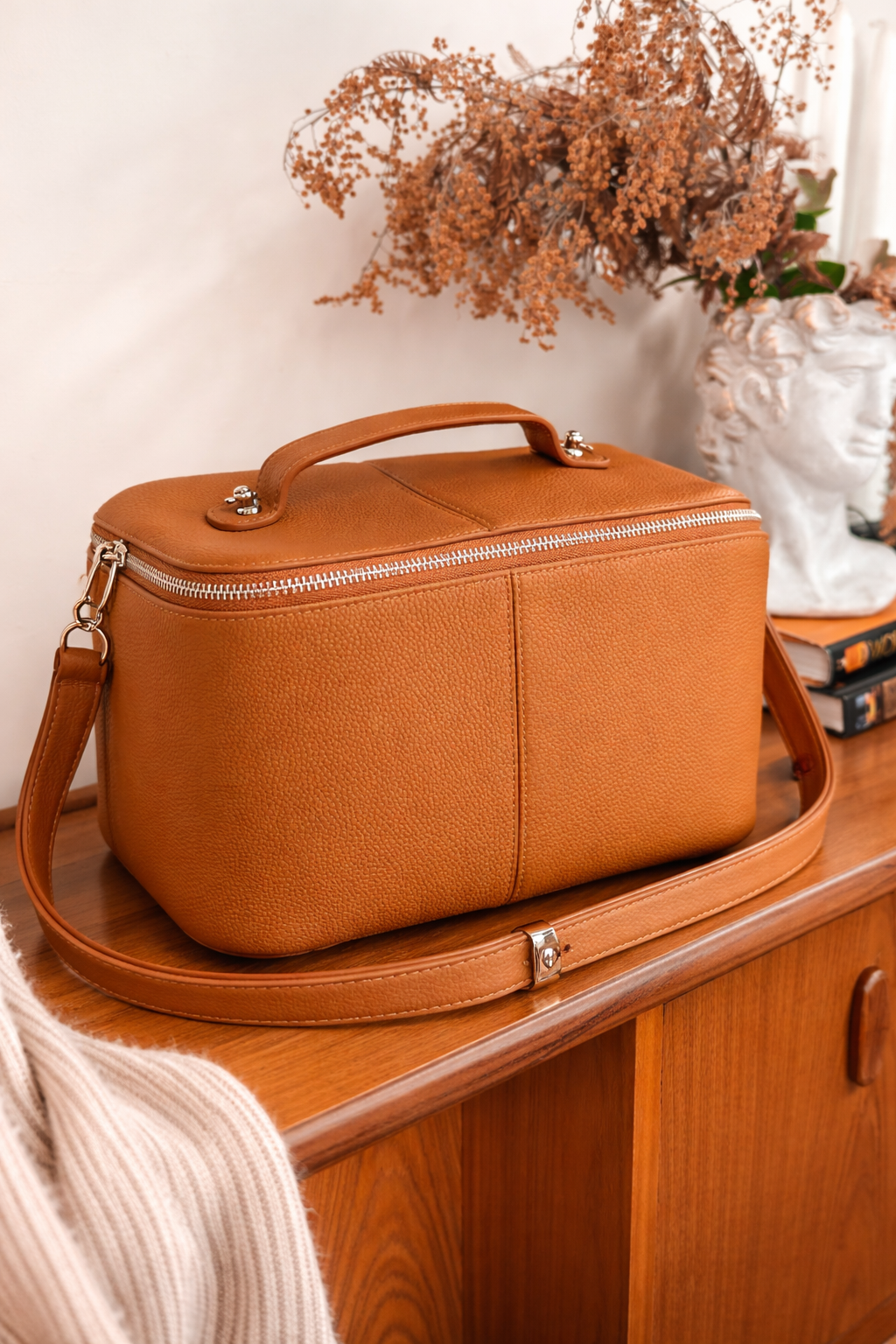 Leather Knitting Project Bag – Large