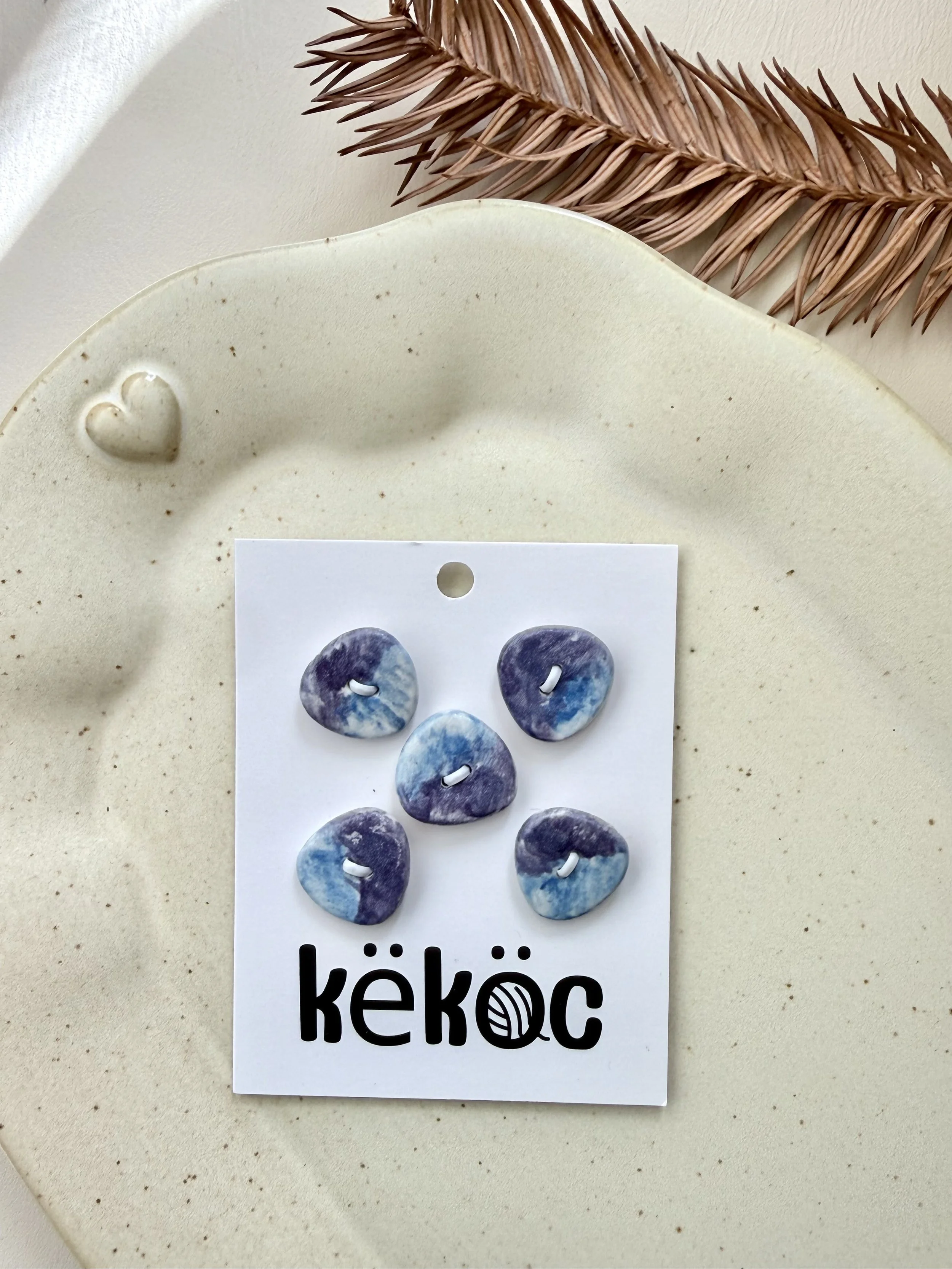 Këköc X Studio 900°C Ceramic Buttons- Water Lilies