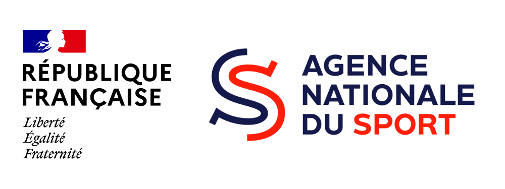 Logo de l'Agence Nationale du Sport en France avec le drapeau français et le texte "République Française, Liberté, Égalité, Fraternité".