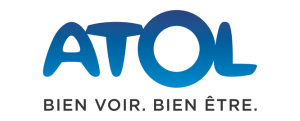 Logo d'ATOL avec le slogan 'Bien voir, bien être'.