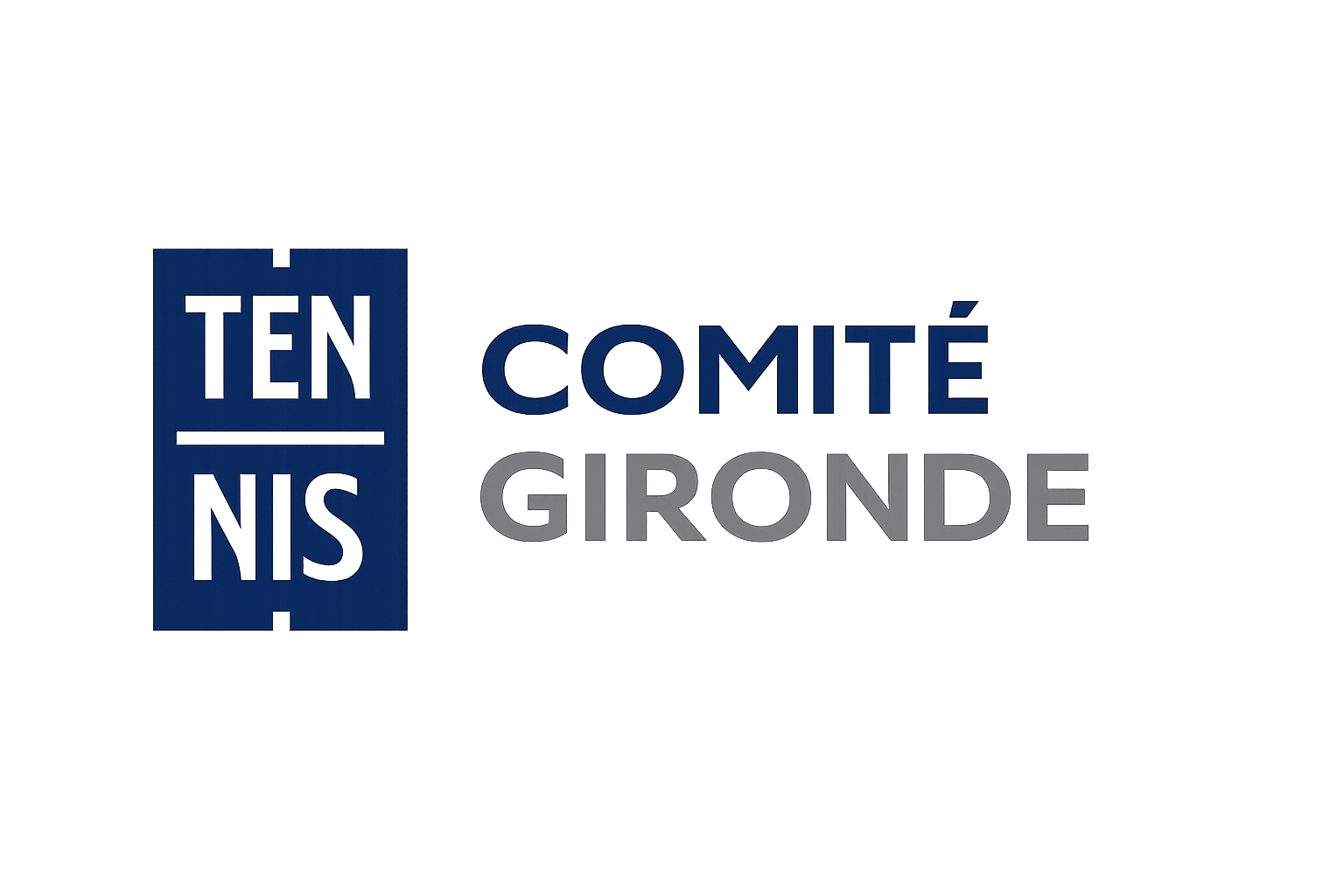 Signalisation lumineuse indiquant 'TEN NIS' et 'COMITÉ GIRONDE' en lettres lumineuses bleues sur fond sombre.