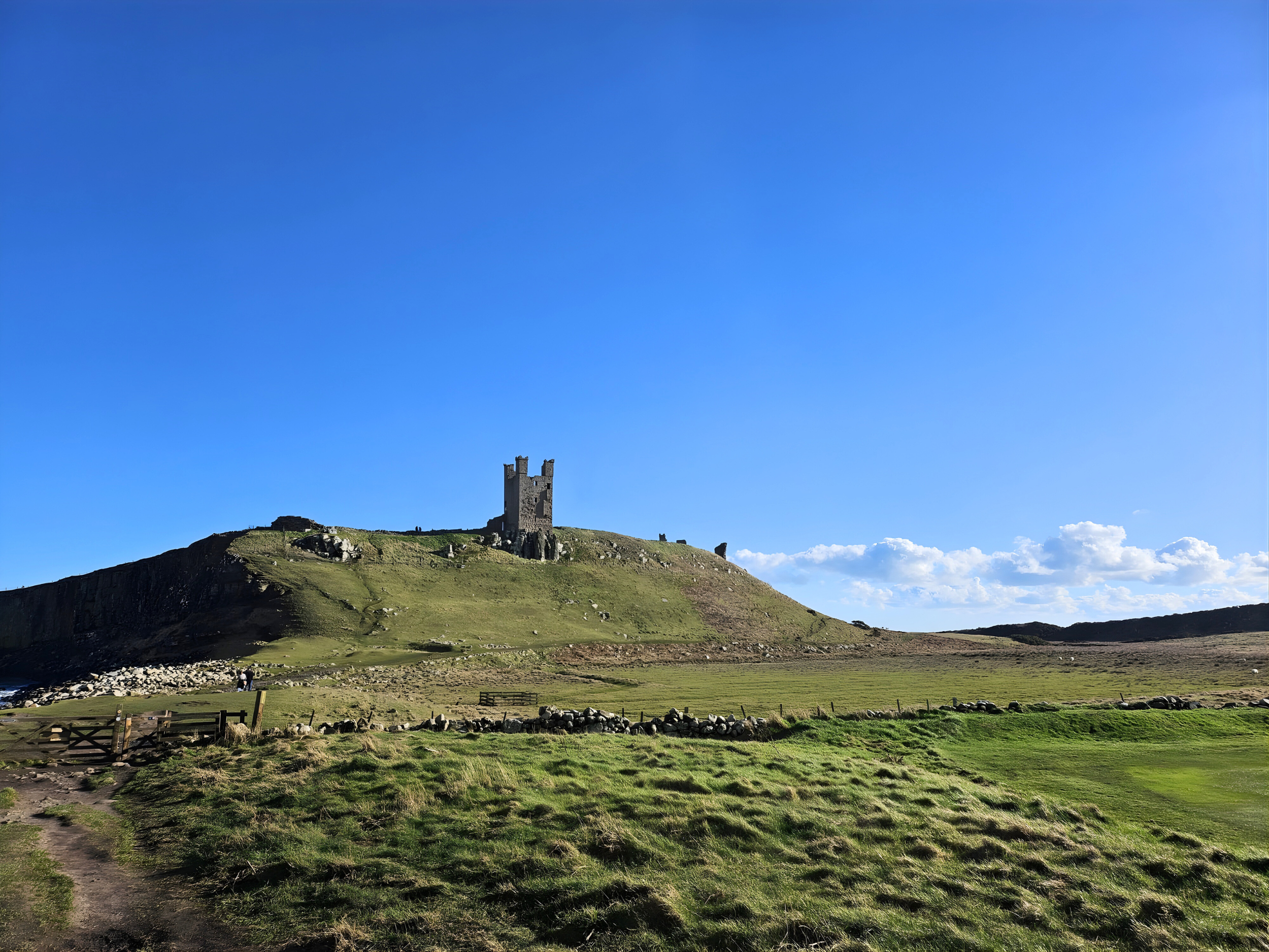 A castle on a hill.