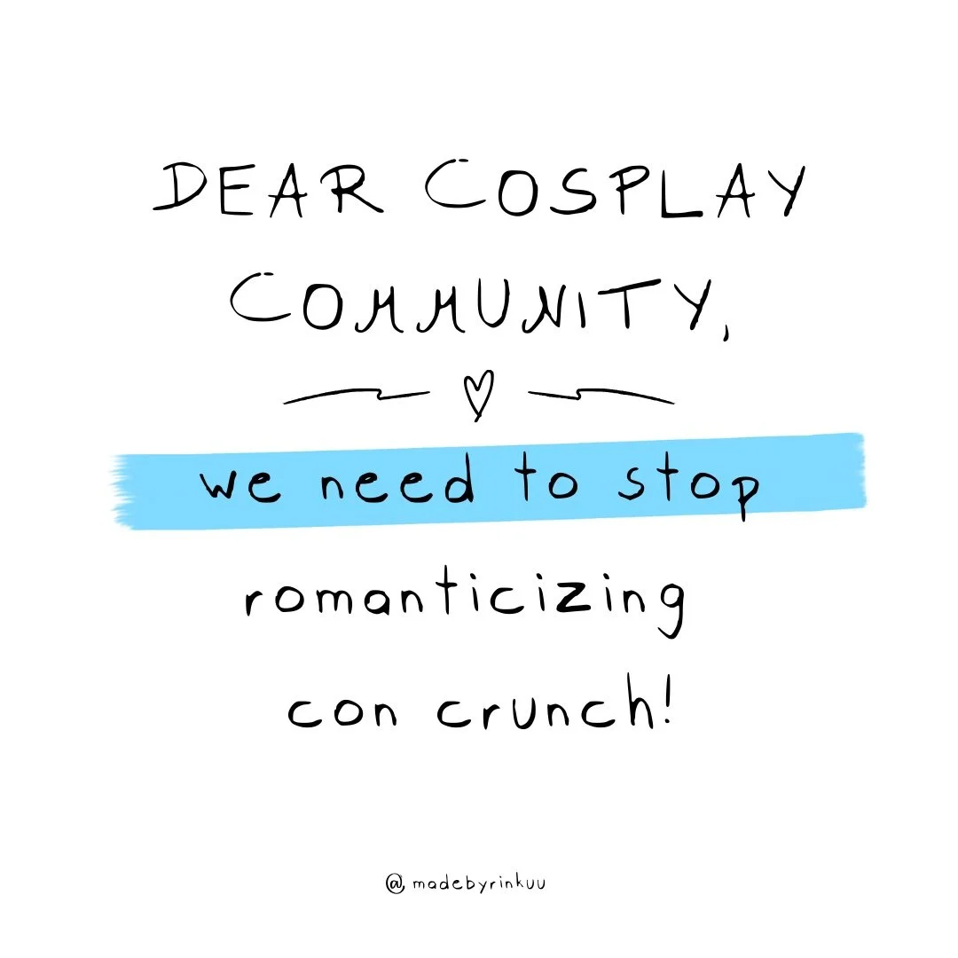 Con Crunch - sounds delicious, but most of the time rushing to finish a cosplay on time leaves us feeling empty, exhausted and burned out. 😮&zwj;💨
It can be a direct result of a lack of planning, but sometimes it runs deeper than that. You can&rsqu