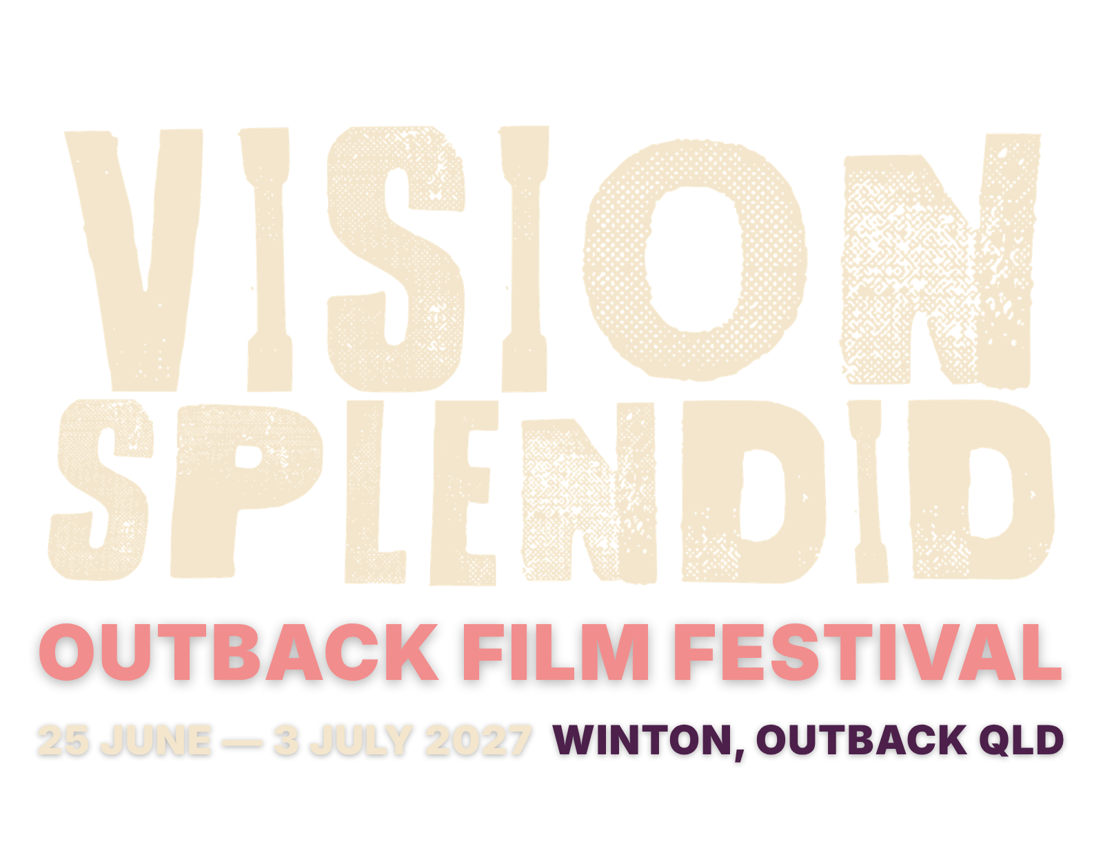 Vision Splendid Outback Film Festival poster, June 25–July 3, 2027, Winton, Queensland