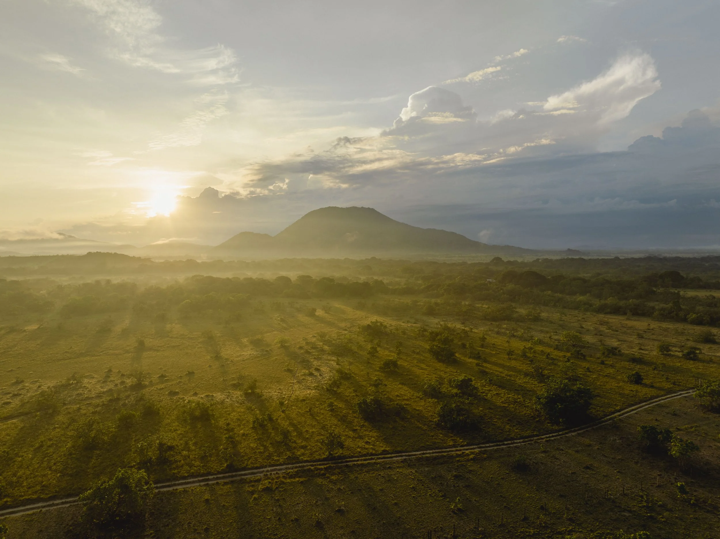 Sunsets over the savannah of the Rupununi in Guyana
