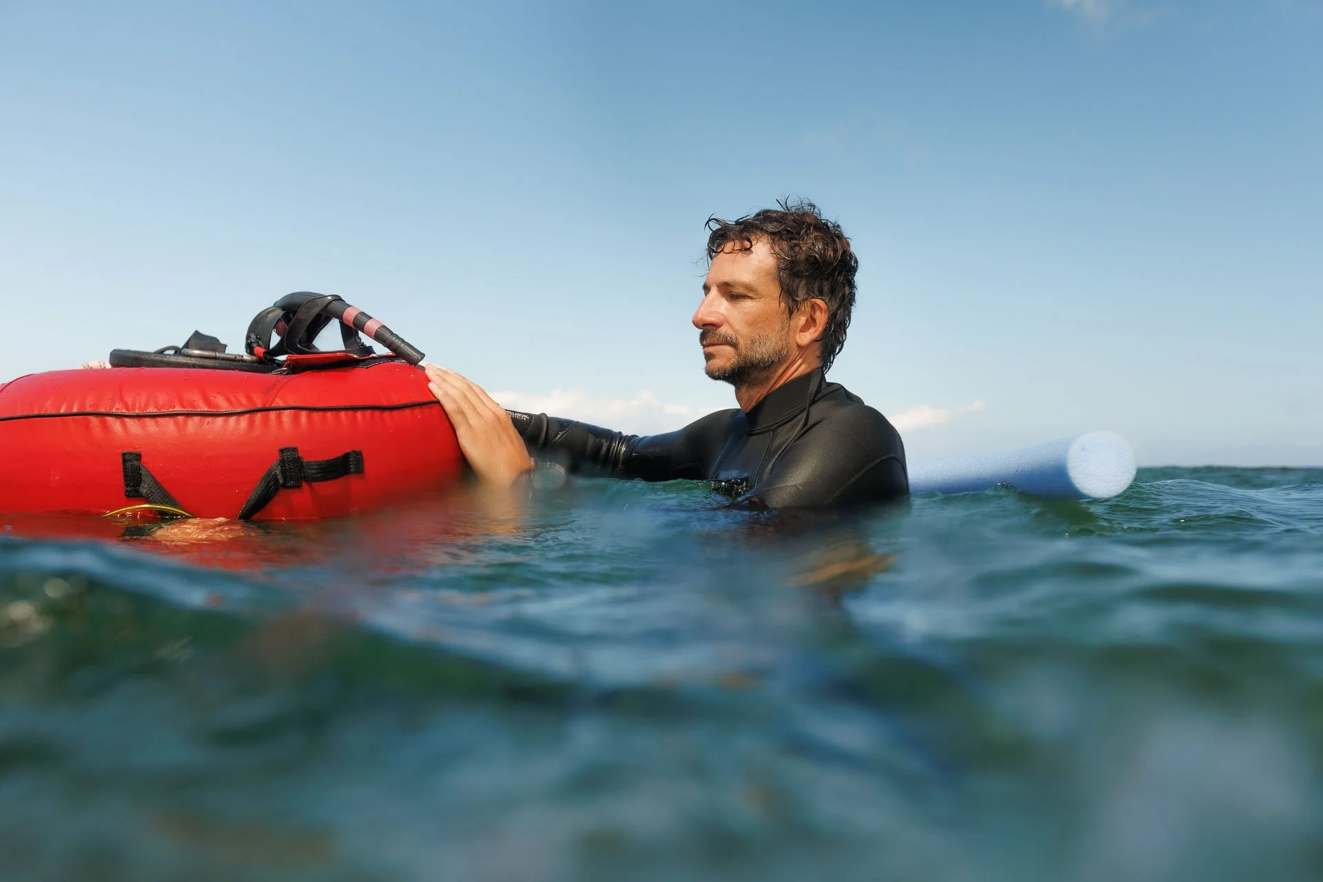 A man prepares to freedive during a whale shark expedition in Madagascar
