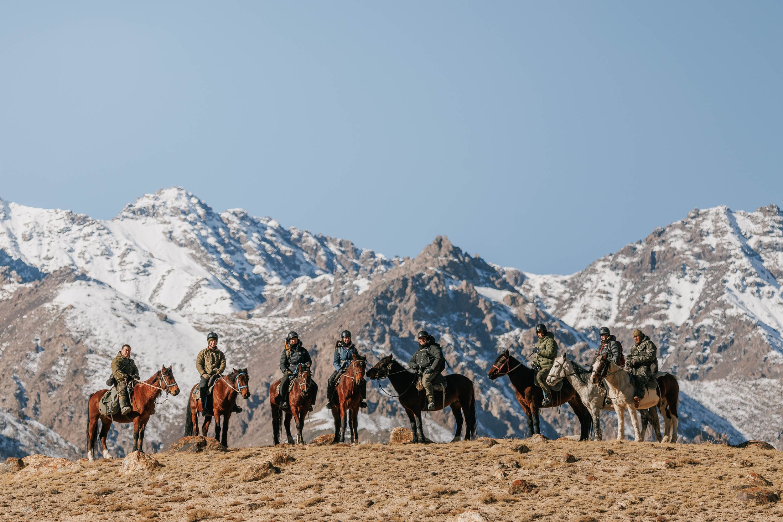 Horse riders searching for snow leopards in Kyrgyzstan on a small group tour