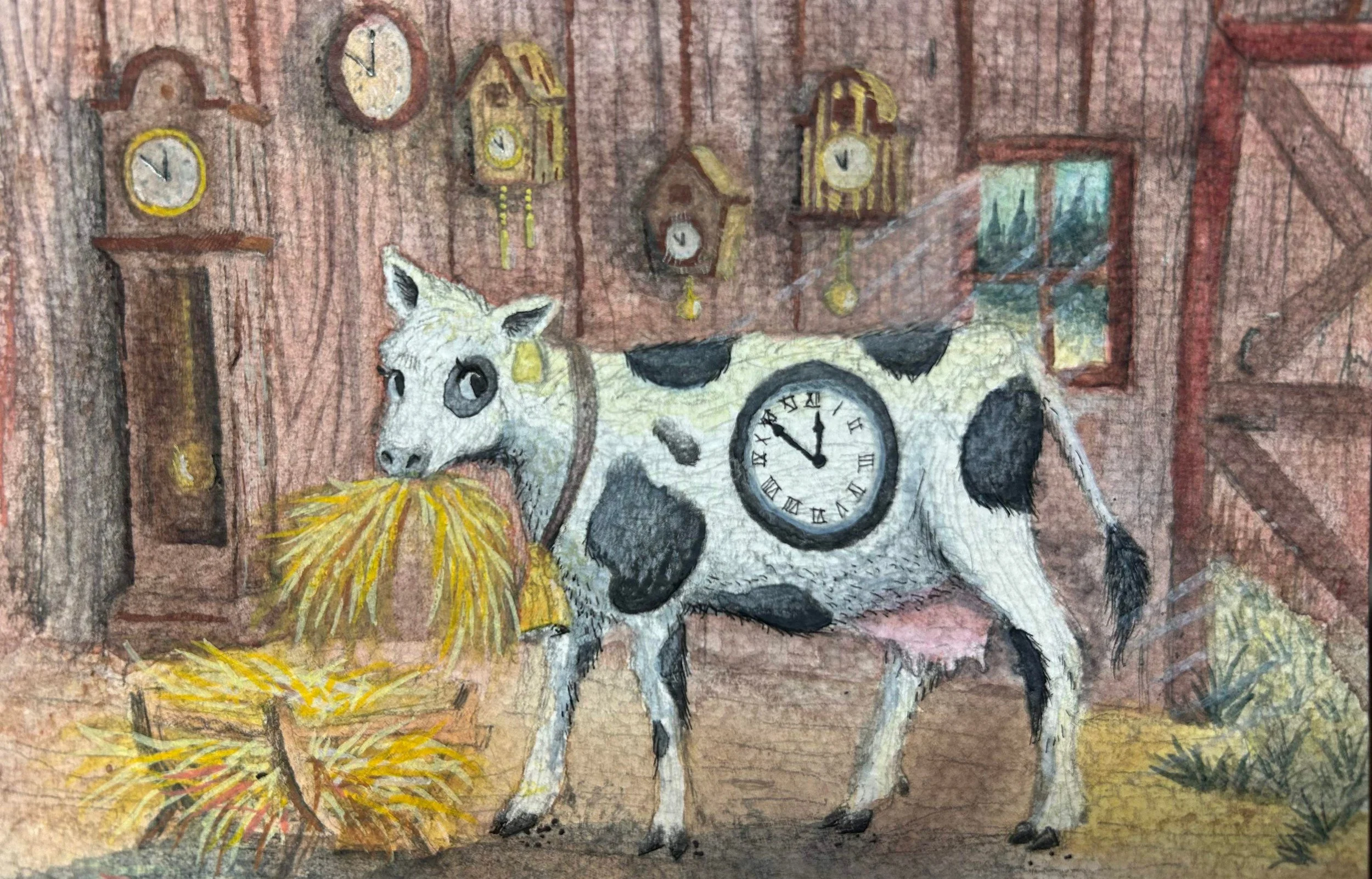 Time-Cow-Watercolor-Acrylic-Mixed-Media-©Alexander-Mastrian-2026-All-Rights-Reserved-Do-Not-Copy-Alter-Redistribute-without-Permission.JPG