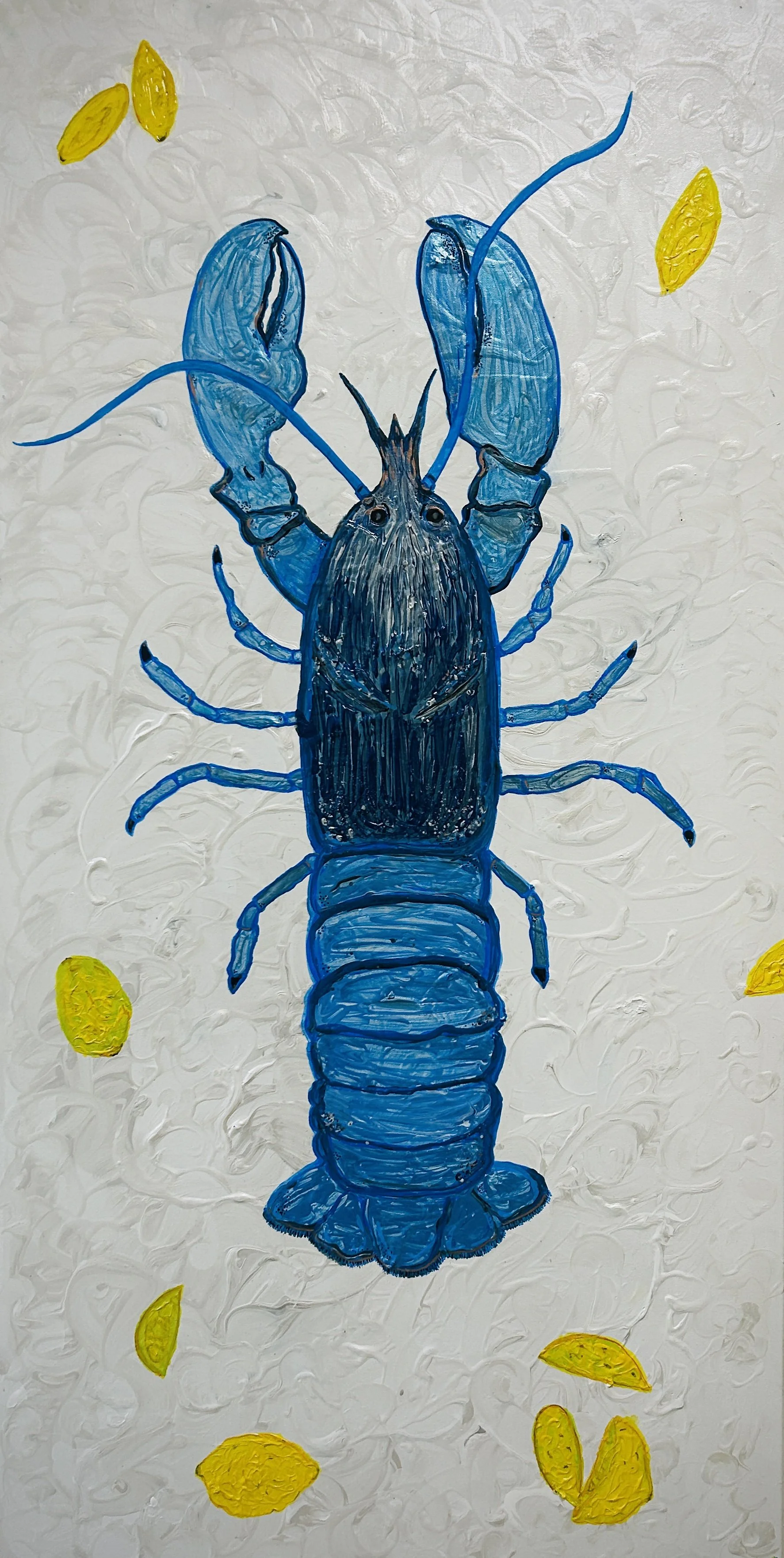 Blue Lobster on Ice (2025) - Acrylic Painting