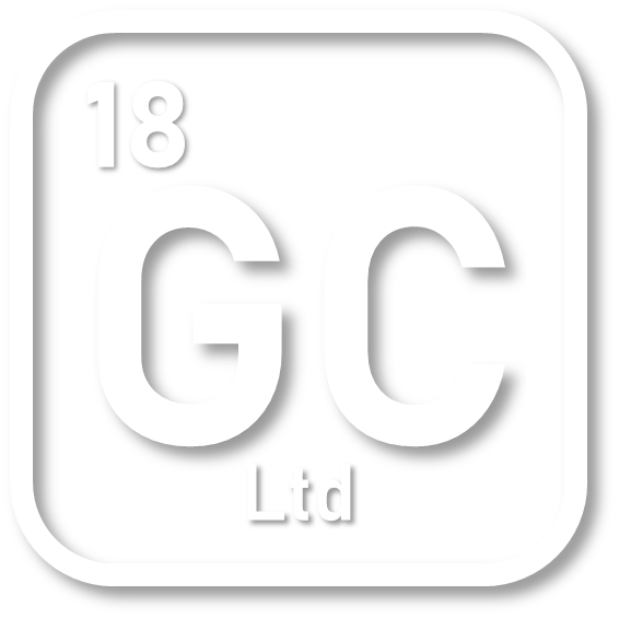 Black and white logo with the number 18 and the letters G and C, and the word Ltd.