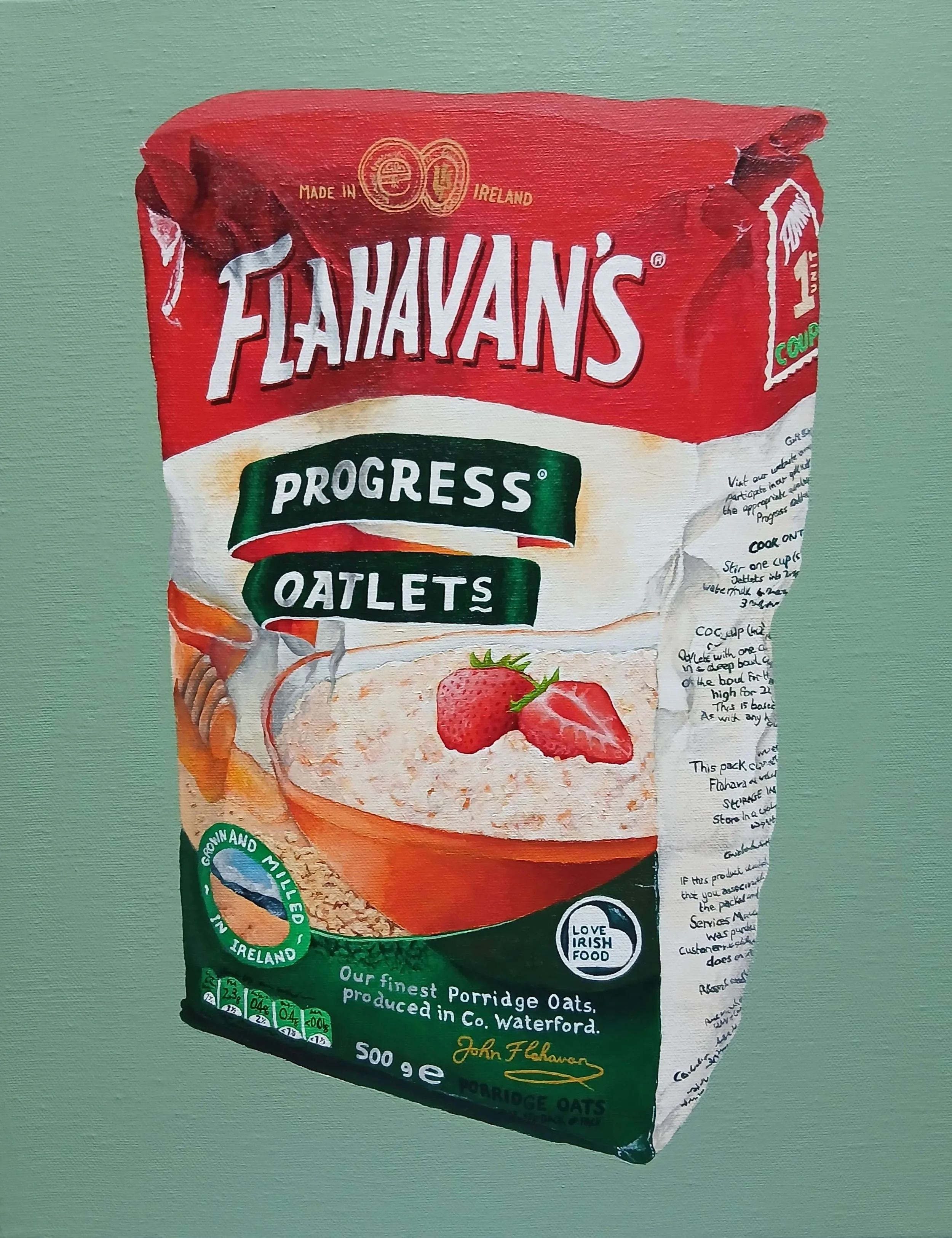 Flahavan's, 2025, Acrylic on canvas, 45.7 x 35.6cm