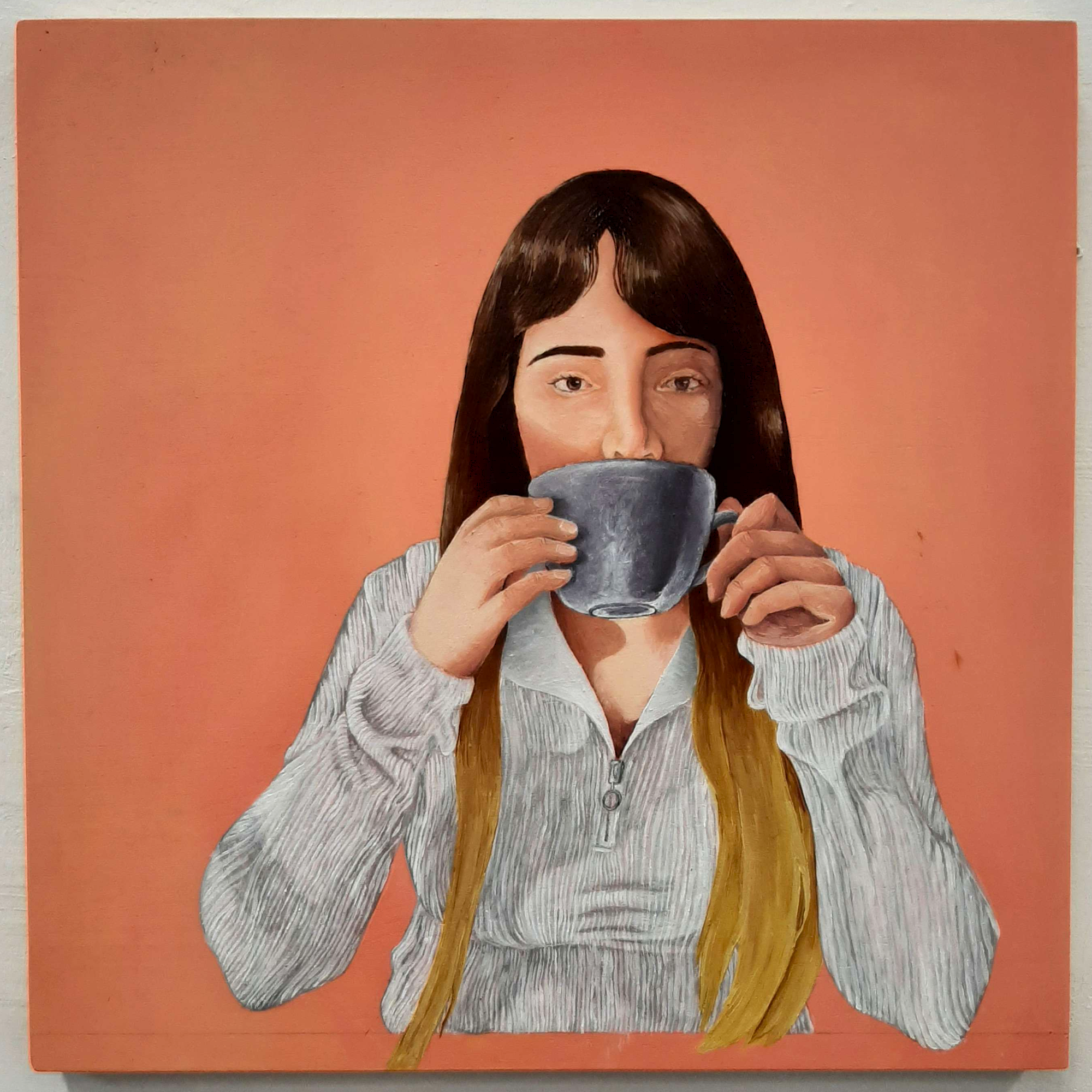 Mel, 2023, Acrylic and oil on wood, 30.5 x 20.3cm