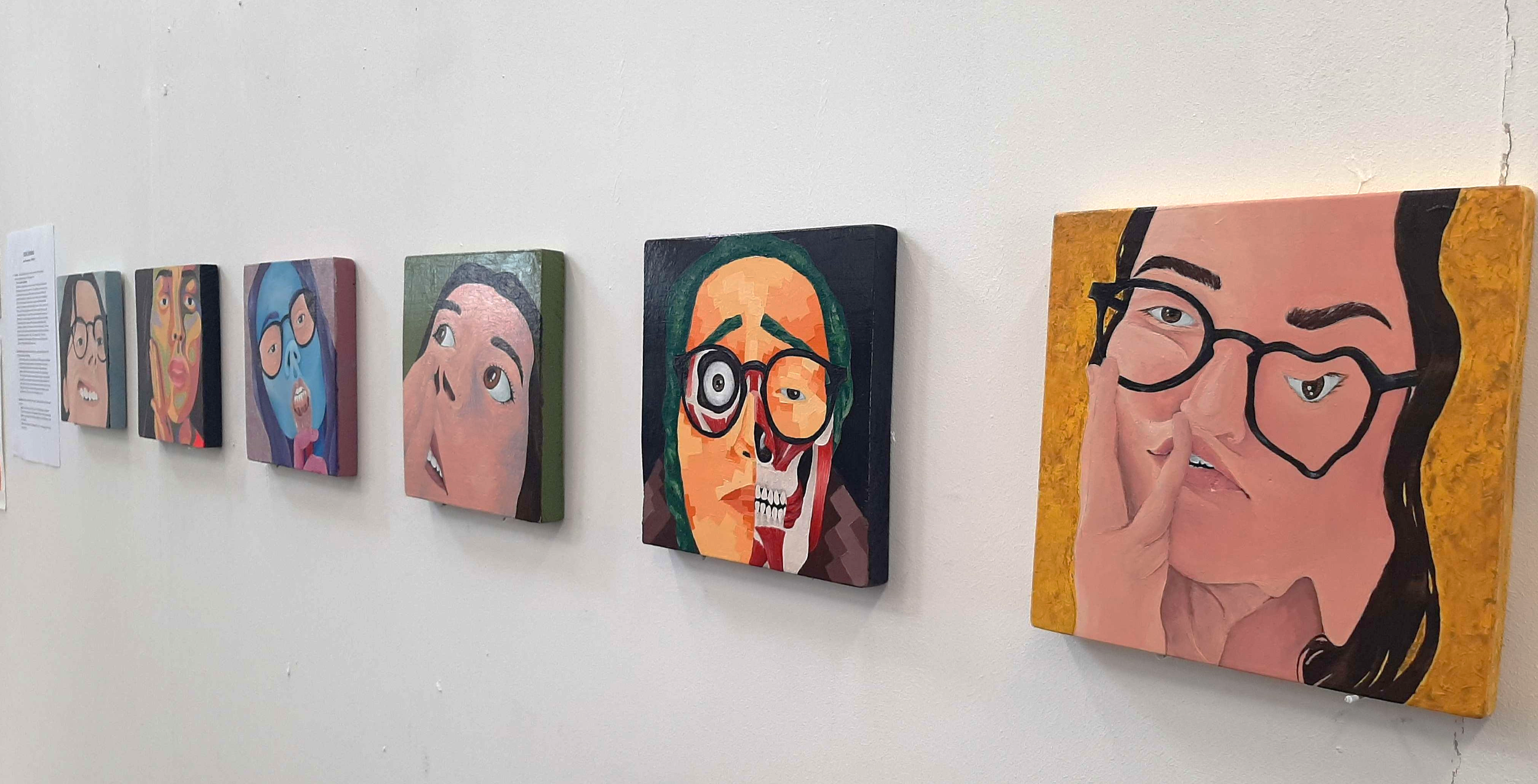 Me 1-6, 2023, Acrylic on wood, 17 x 17cm