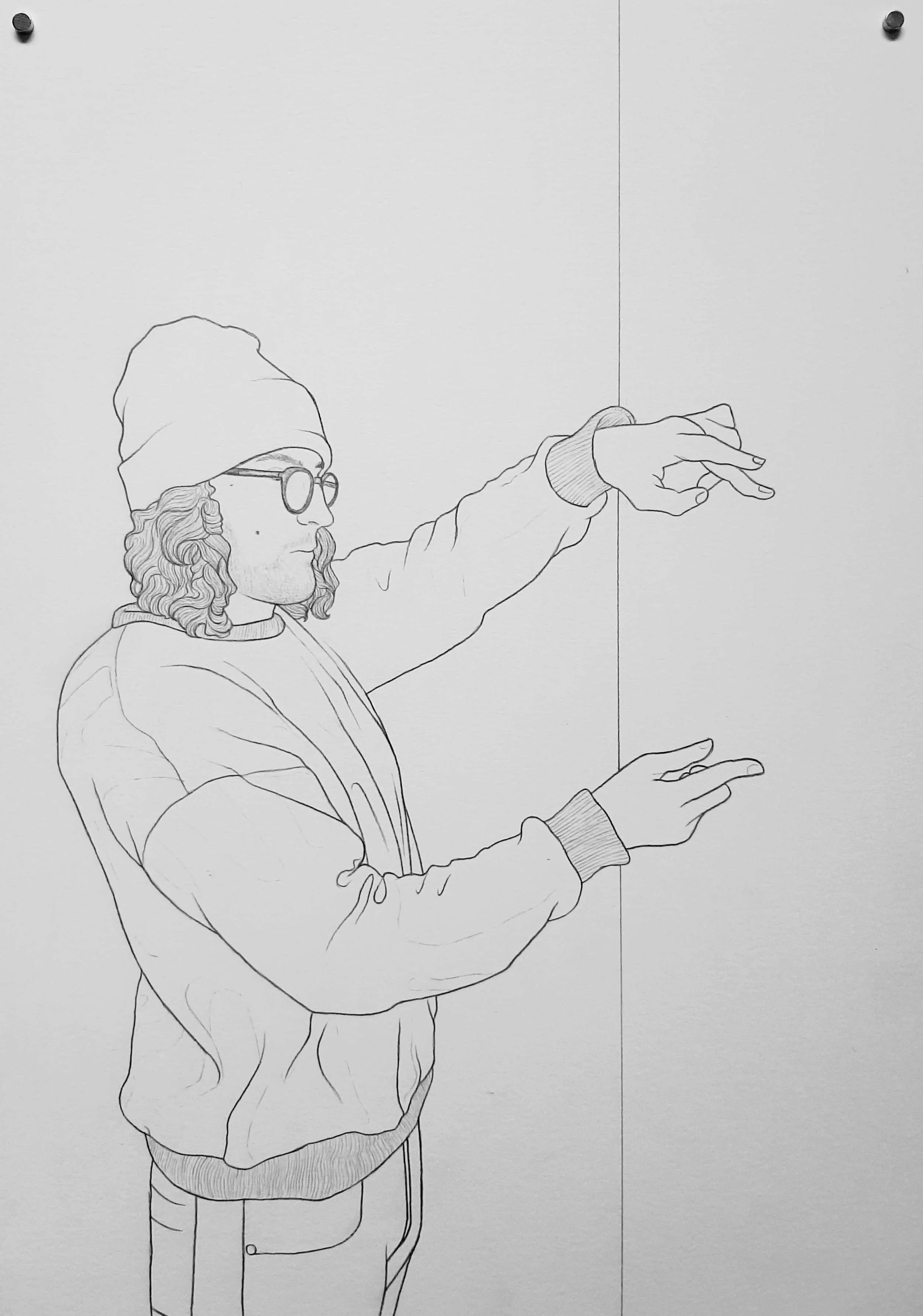 Hold This, 2024, Pencil on paper, 29.7 x 43.5cm