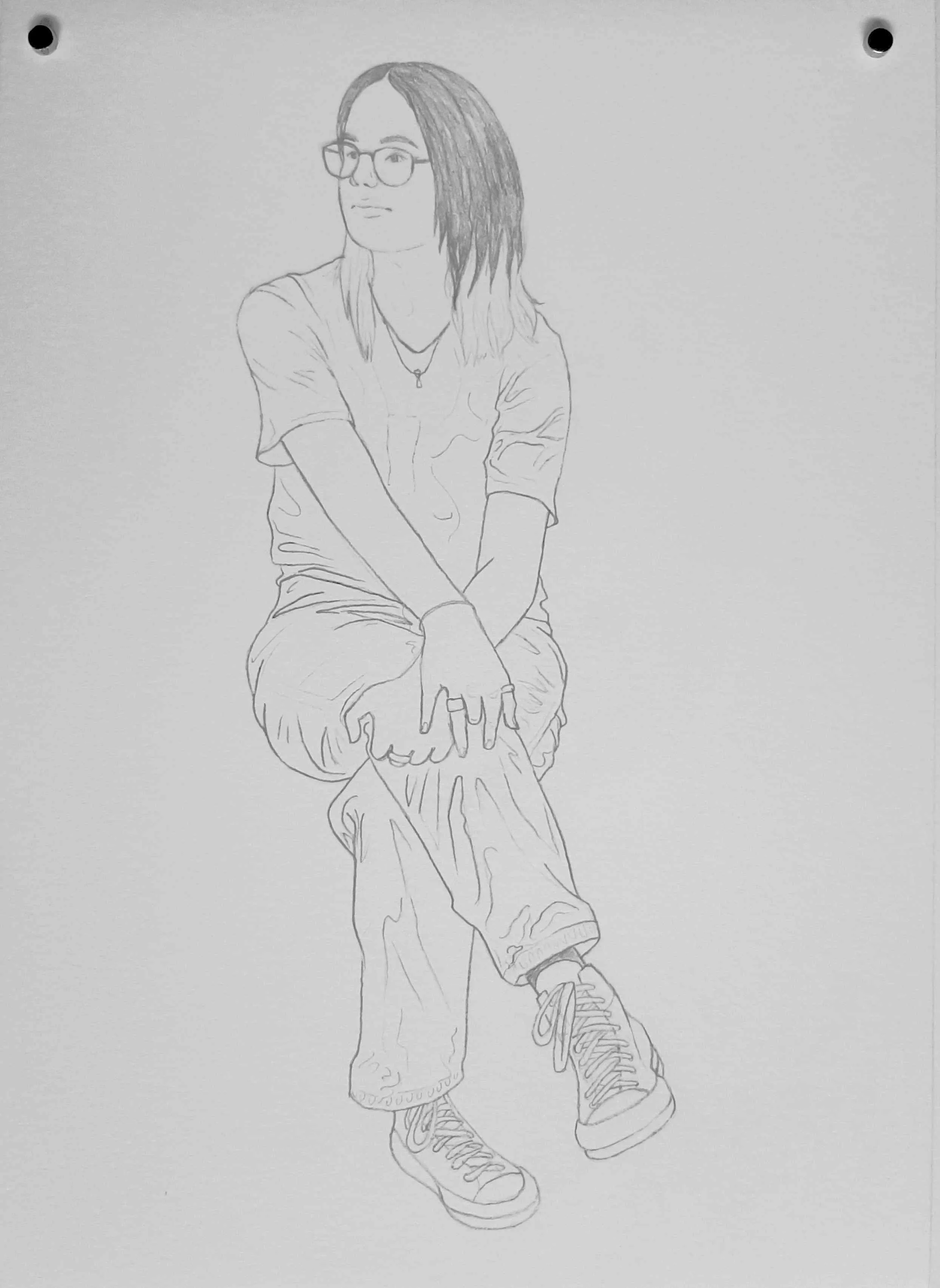 Two Tone, 2024, Pencil on paper, 21 x 30cm