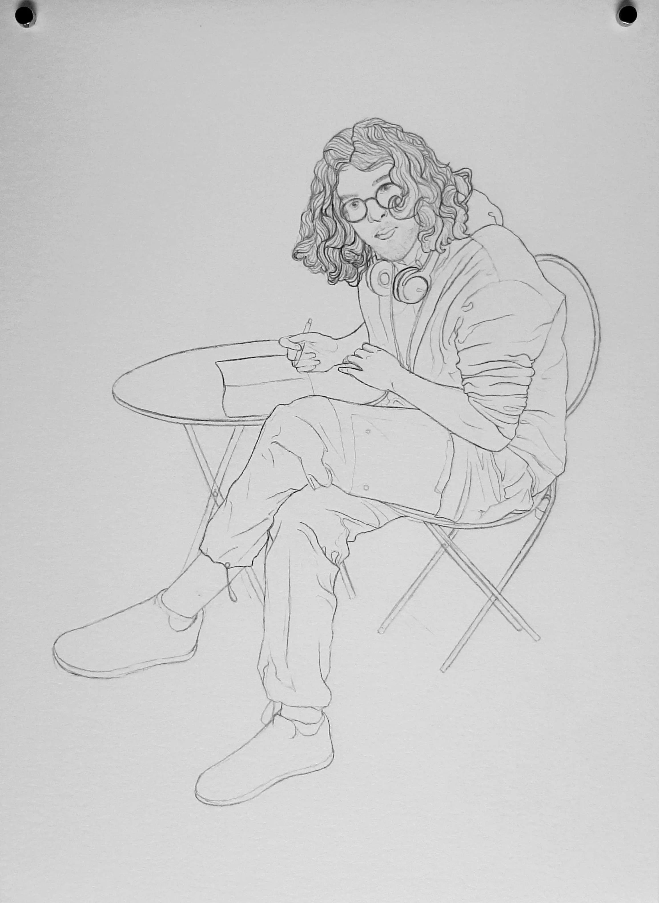 The Doodler, 2024, Pencil on paper, 21 x 30cm