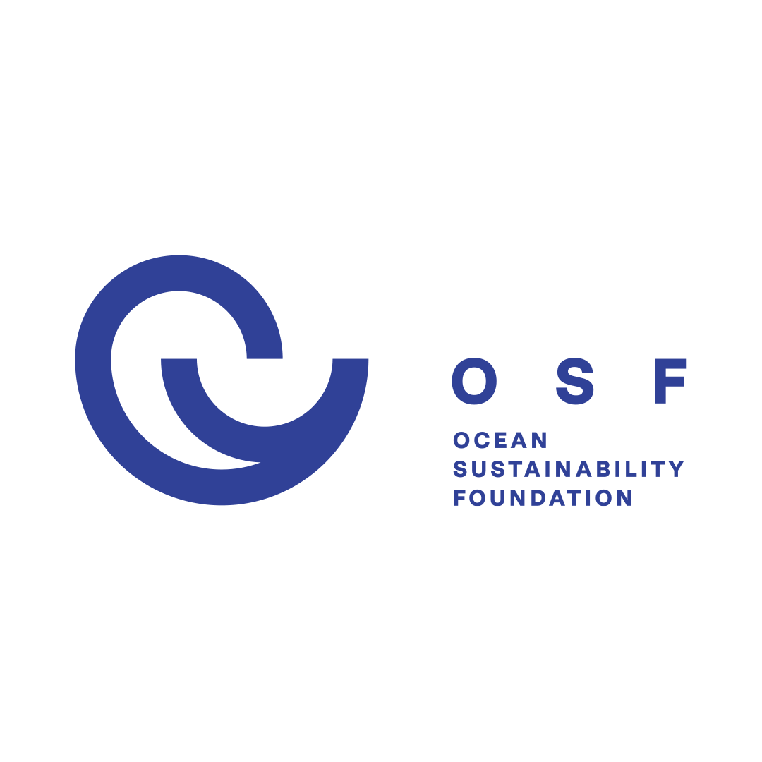 Logo of the Ocean Sustainability Foundation featuring a stylized blue sea wave and the organization's name.