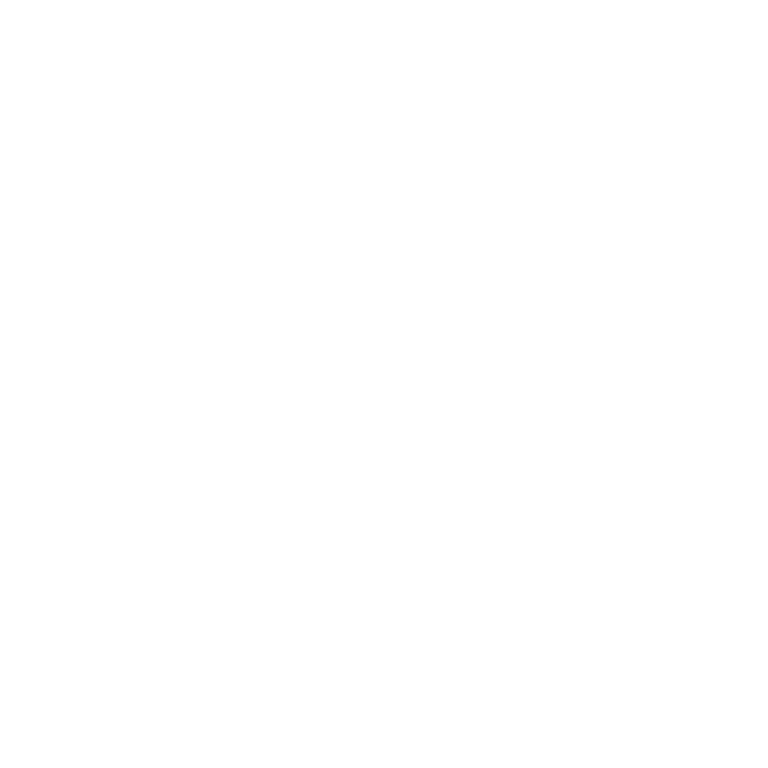 Black background with two white semi-circular shapes arranged to form a stylized chain link or interconnected loops.