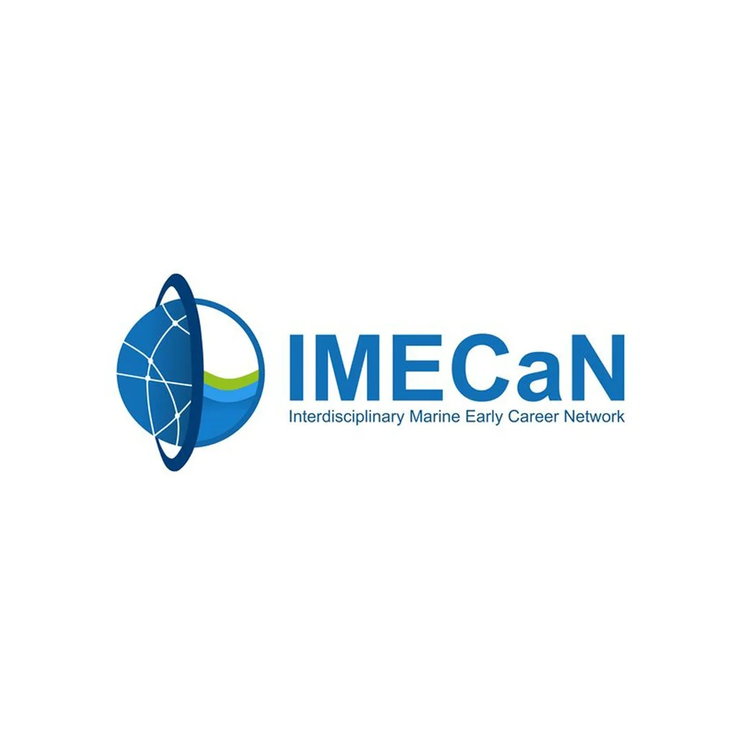 IMECaN logo with a globe and a stylized marine element, with the text "Interdisciplinary Marine Early Career Network" underneath.
