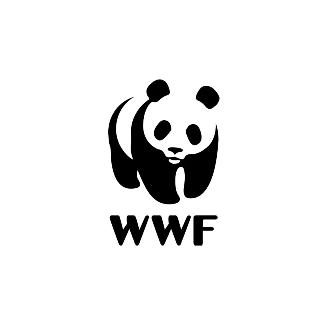 Black and white WWF panda logo with the letters 'WWF' below the panda.