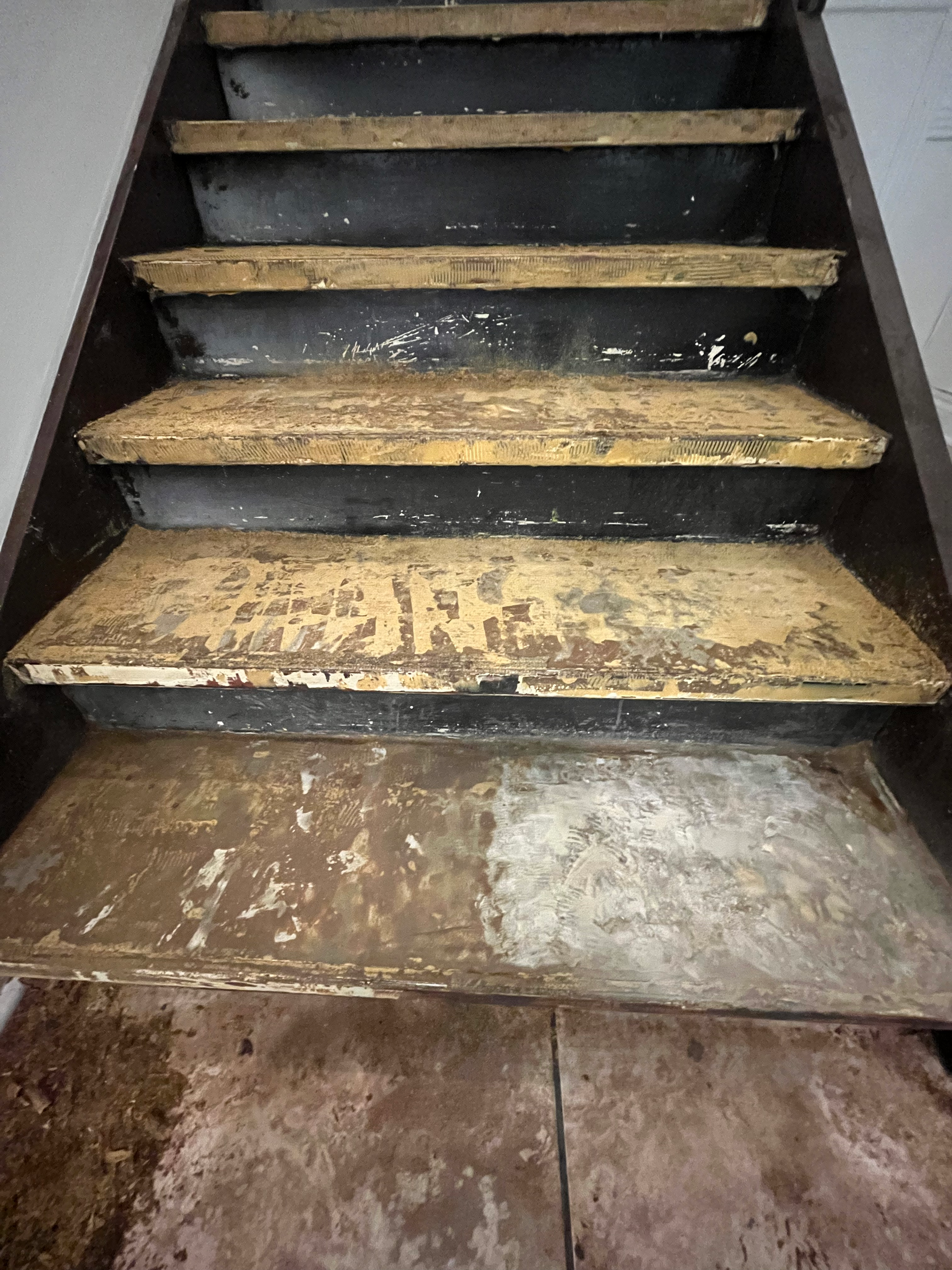 Stairs sanded in preparation to be painted