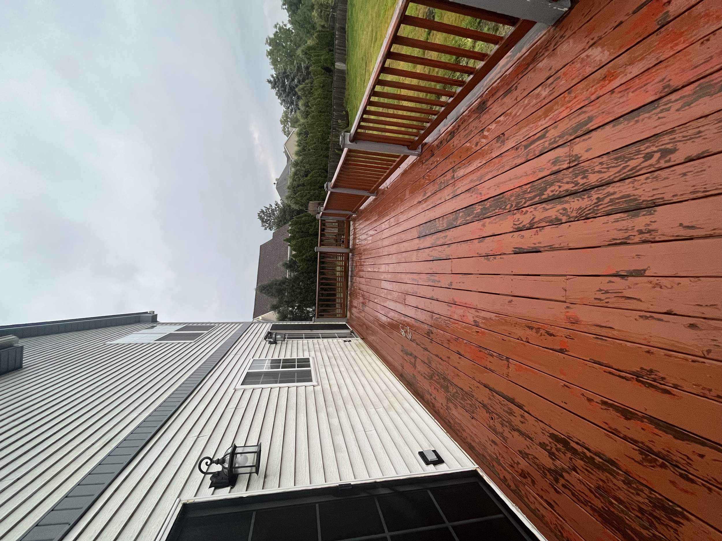 Deck before sanding, priming, and painting