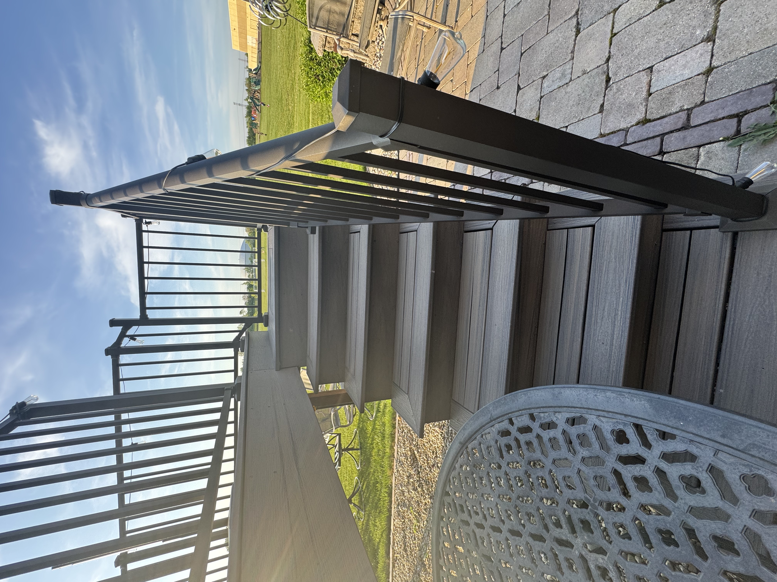 Refurbished deck staircase with professionally painted railings