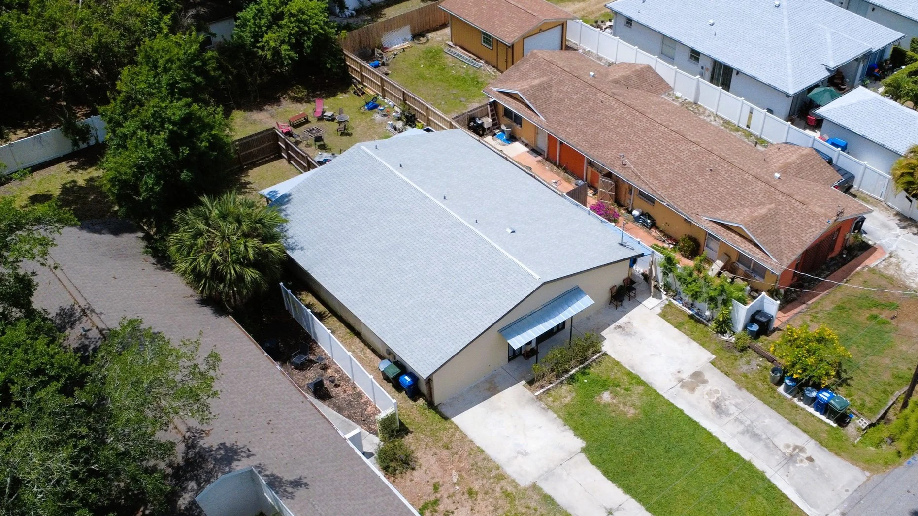 Aerial view of a home