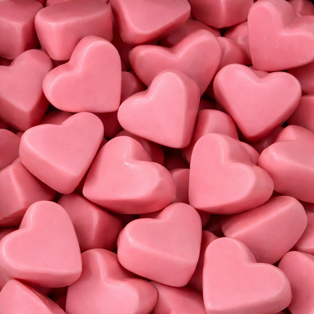 Corações Cobertos de Chocolate de Morango