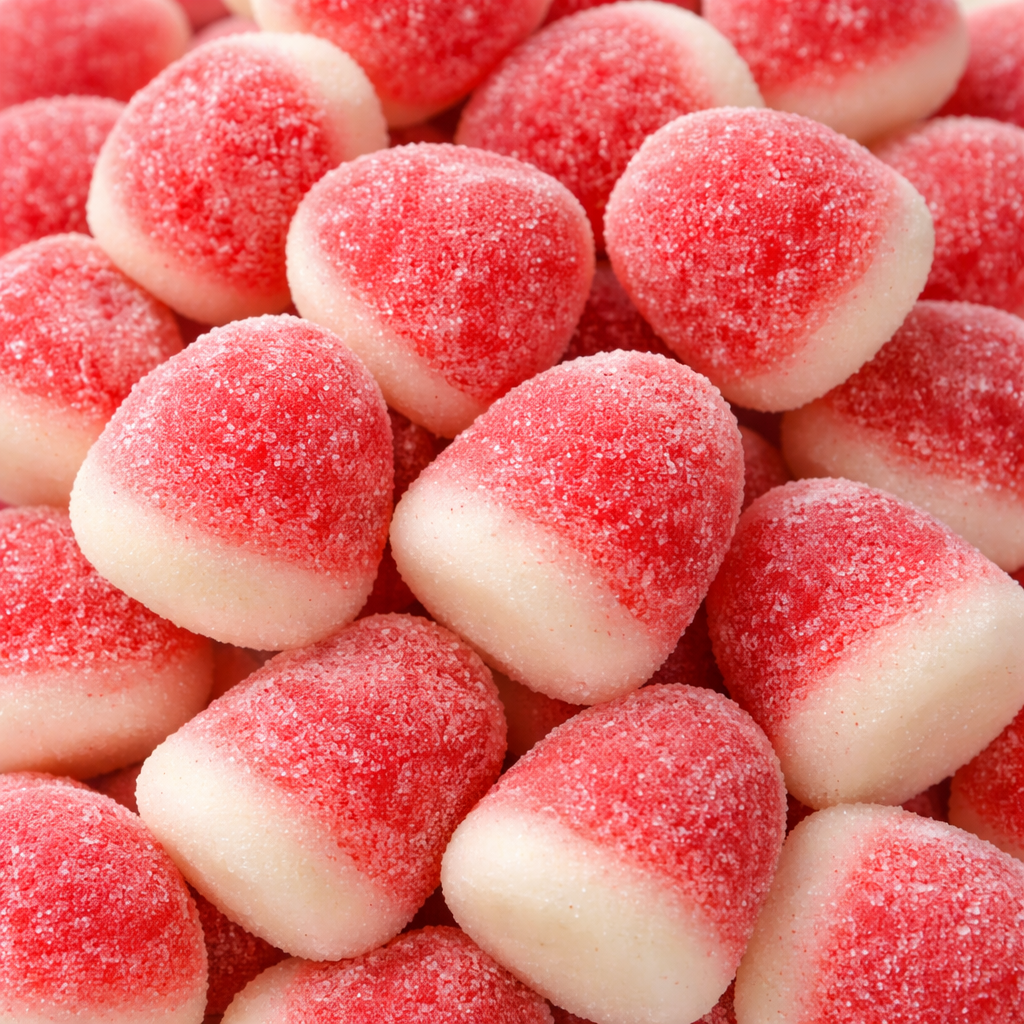 Beijinhos de Morango e Nata Recheados