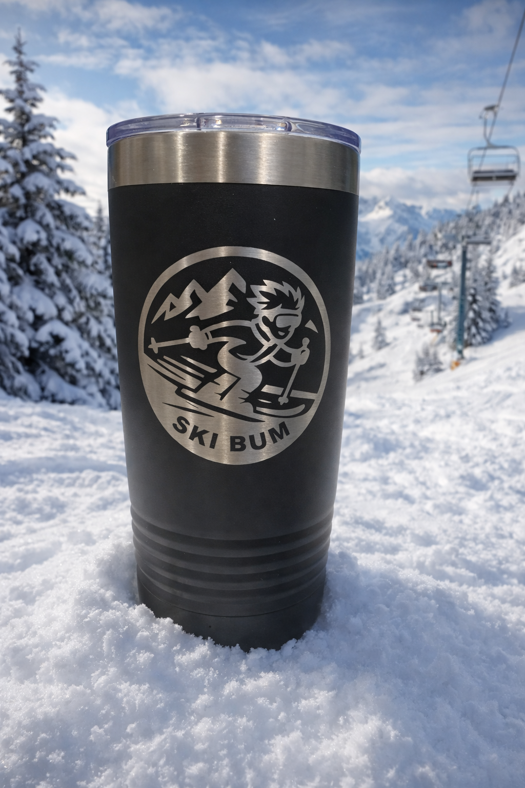 Ski Bum 20oz. Travel cup-                                  This isn't Merch- It's membership