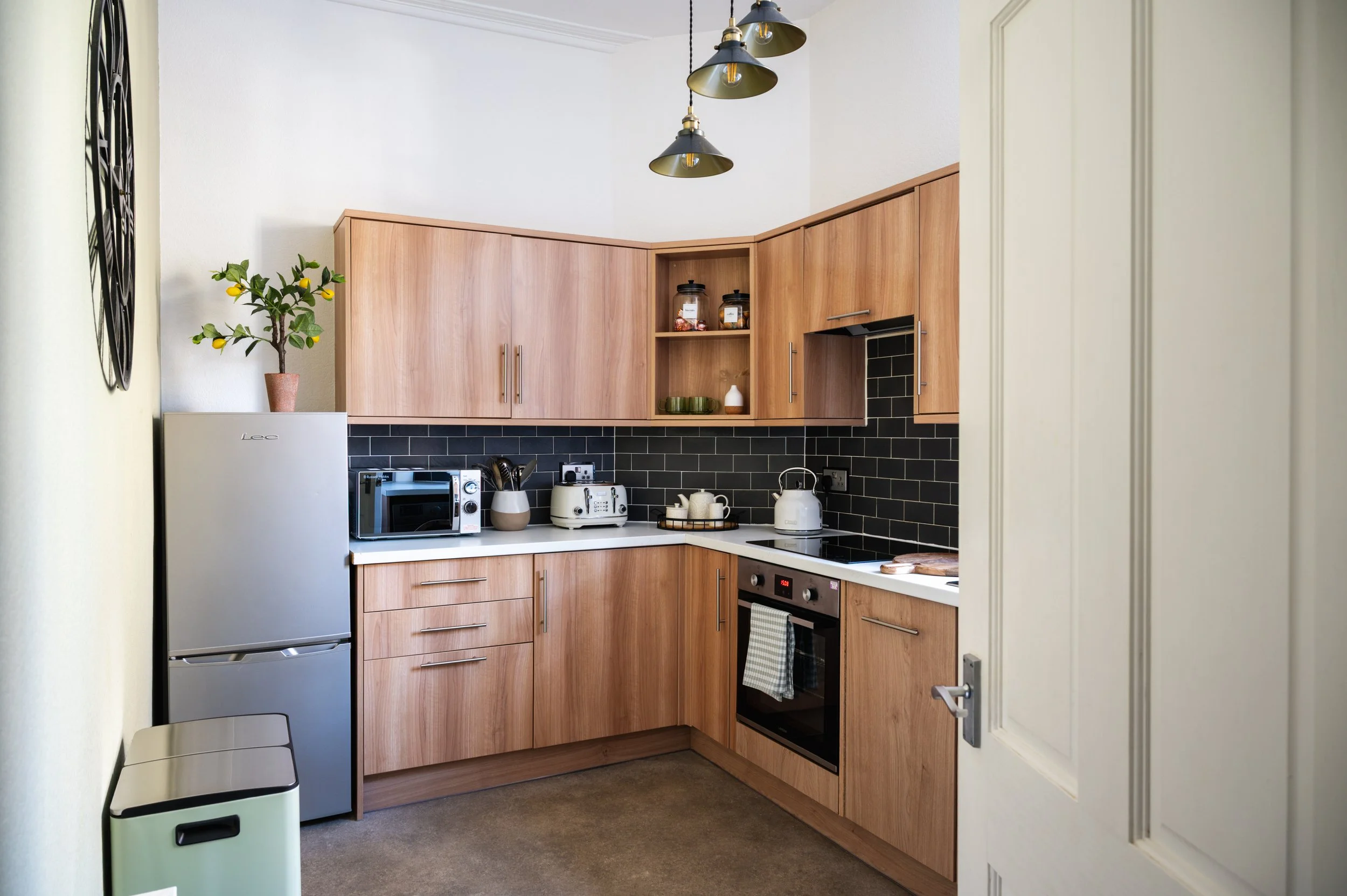 Two-bedroom self-catering apartment interior, Birnam, Dunkeld fridge and recyling.jpg